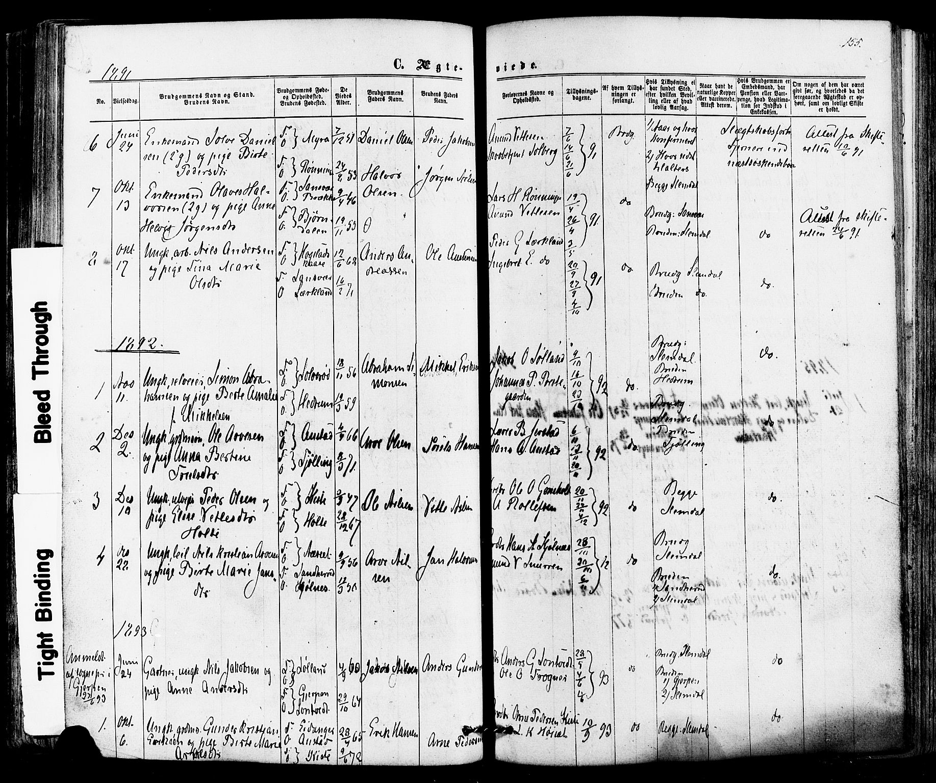 Siljan kirkebøker, AV/SAKO-A-300/F/Fa/L0002: Parish register (official) no. 2, 1870-1895, p. 155