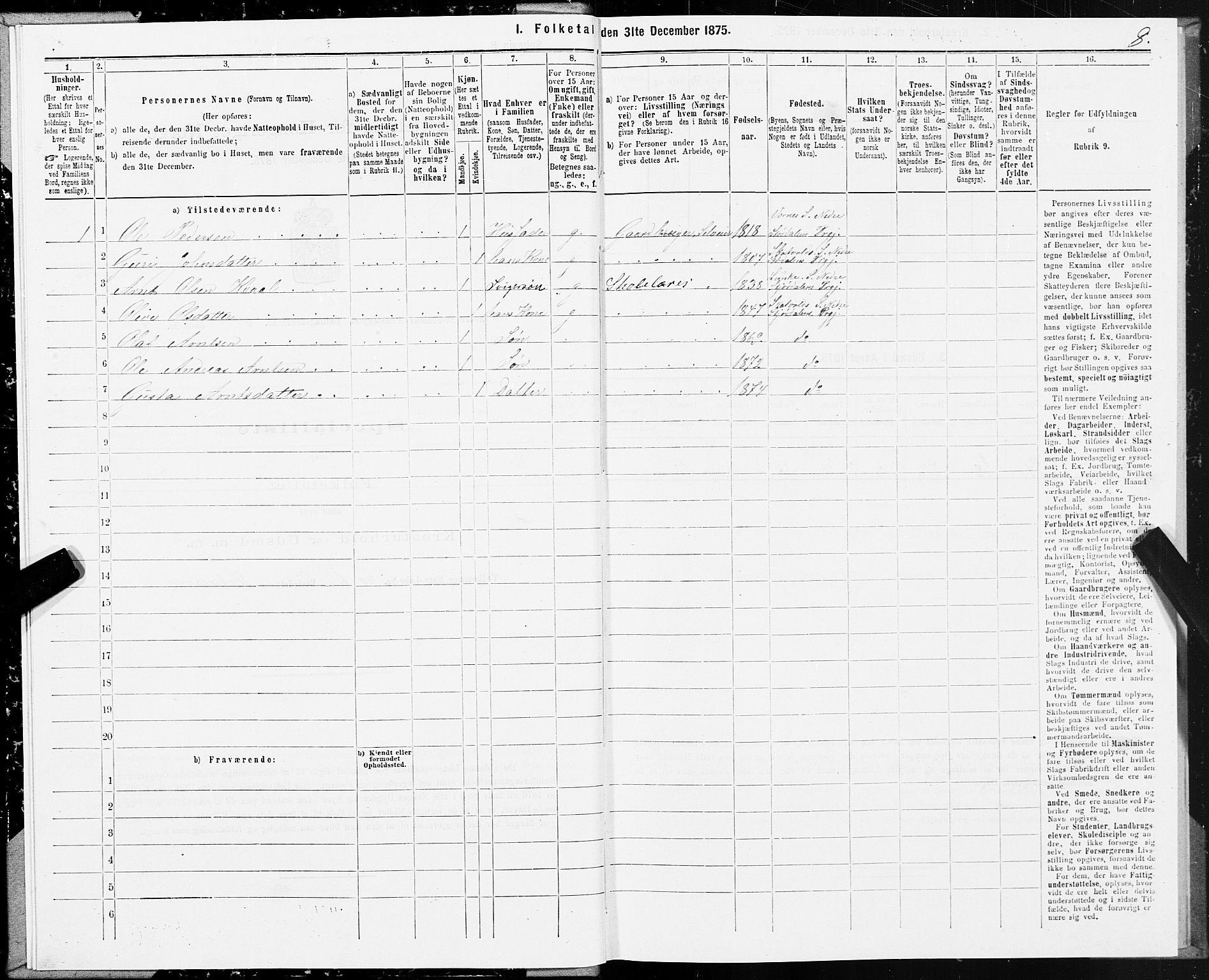 SAT, 1875 census for 1714P Nedre Stjørdal, 1875, p. 3008