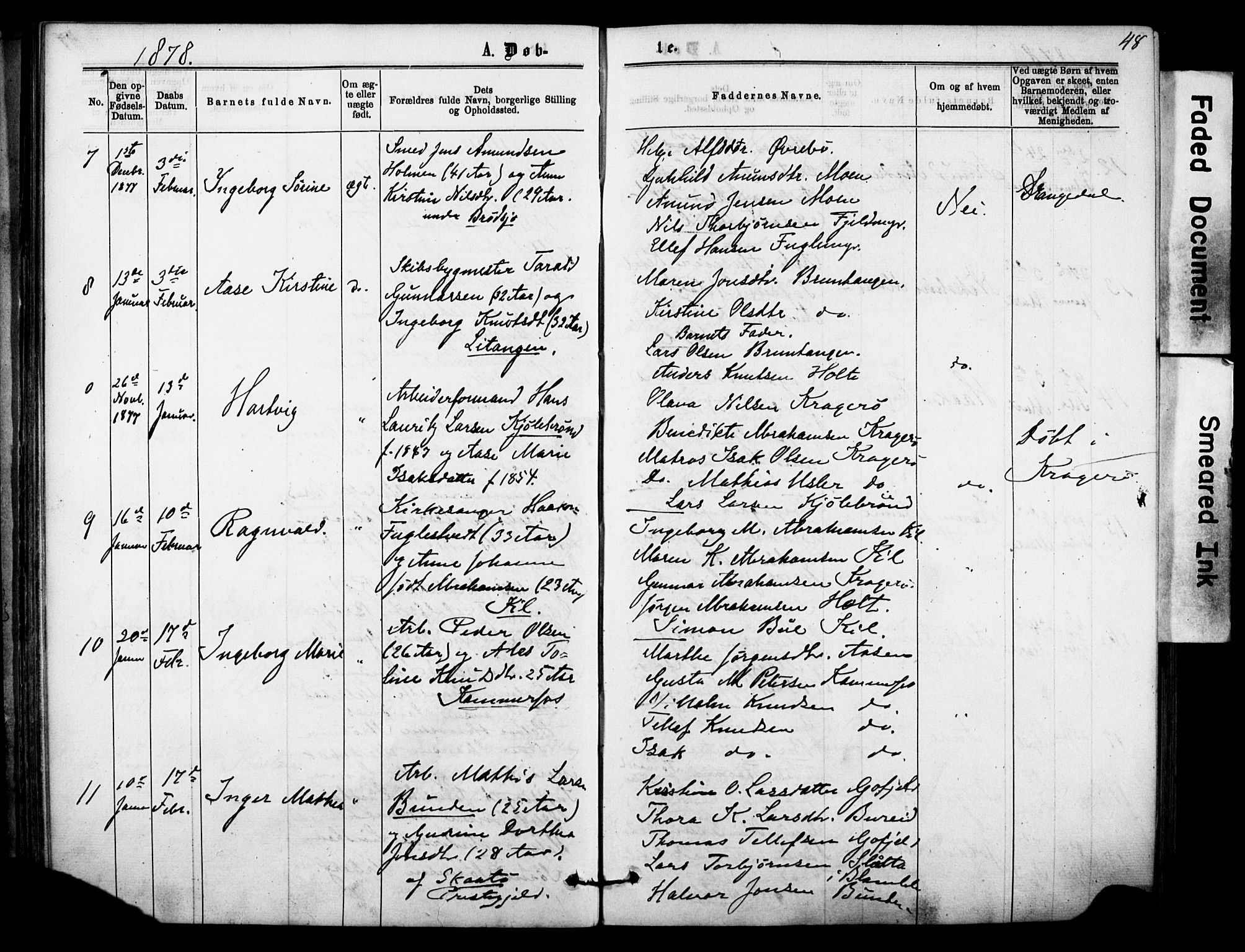 Sannidal kirkebøker, AV/SAKO-A-296/F/Fa/L0014: Parish register (official) no. 14, 1874-1883, p. 48