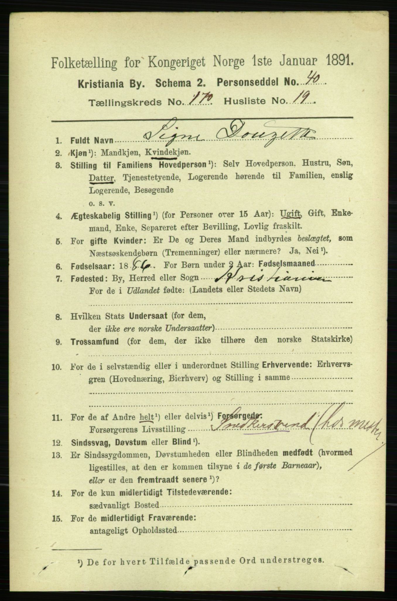 RA, 1891 census for 0301 Kristiania, 1891, p. 100350