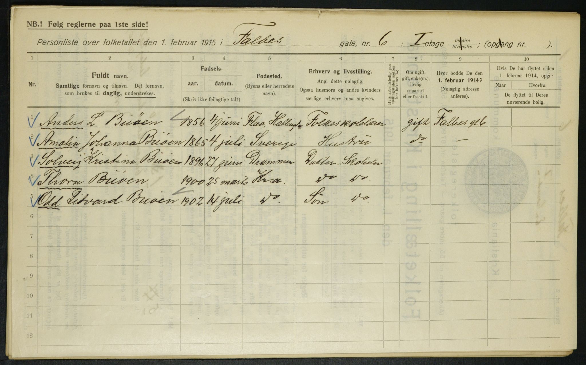 OBA, Municipal Census 1915 for Kristiania, 1915, p. 22744