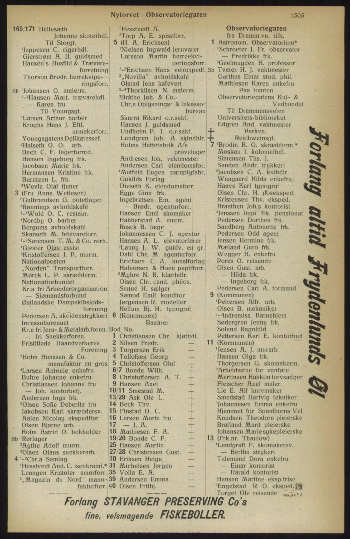 Kristiania/Oslo adressebok, PUBL/-, 1914, p. 1505