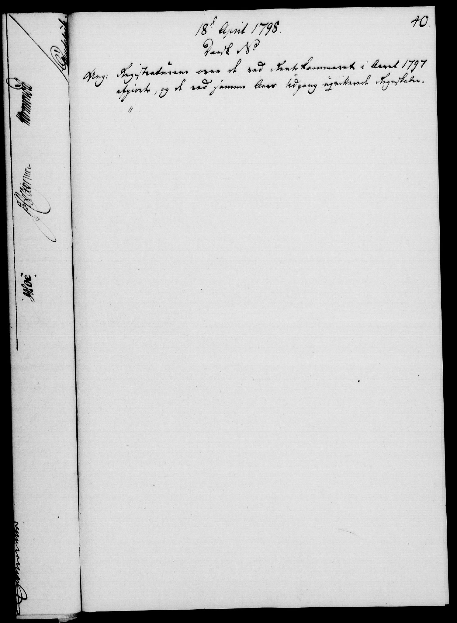 Rentekammeret, Kammerkanselliet, AV/RA-EA-3111/G/Gf/Gfa/L0080: Norsk relasjons- og resolusjonsprotokoll (merket RK 52.80), 1798, p. 305