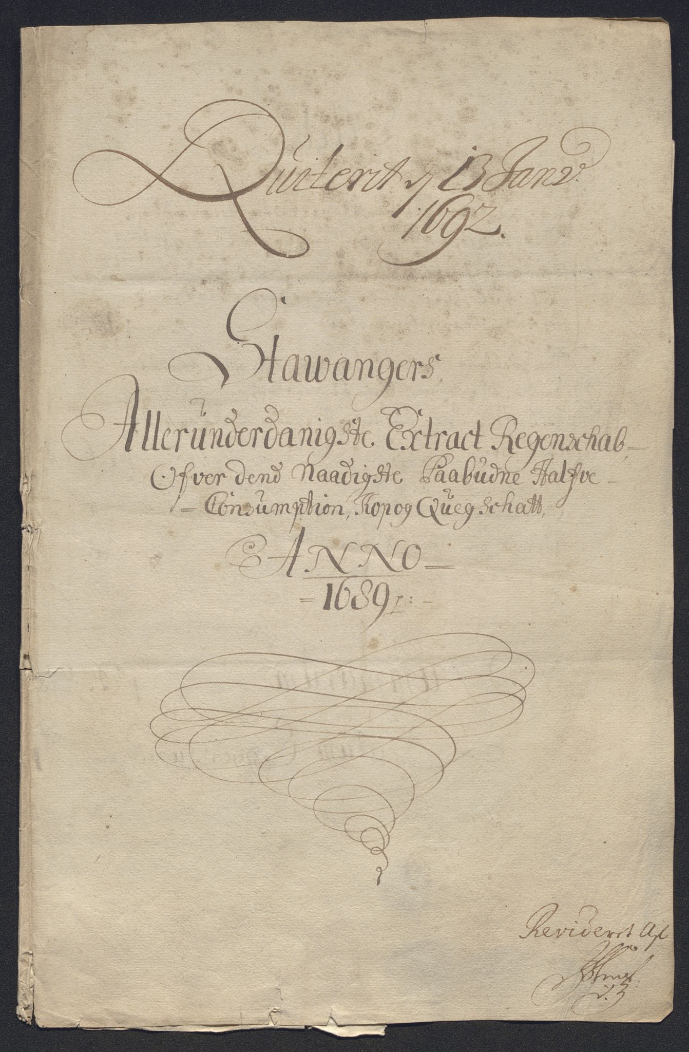Rentekammeret inntil 1814, Reviderte regnskaper, Byregnskaper, RA/EA-4066/R/Ro/L0302: [O4] Kontribusjonsregnskap, 1687-1711, p. 52