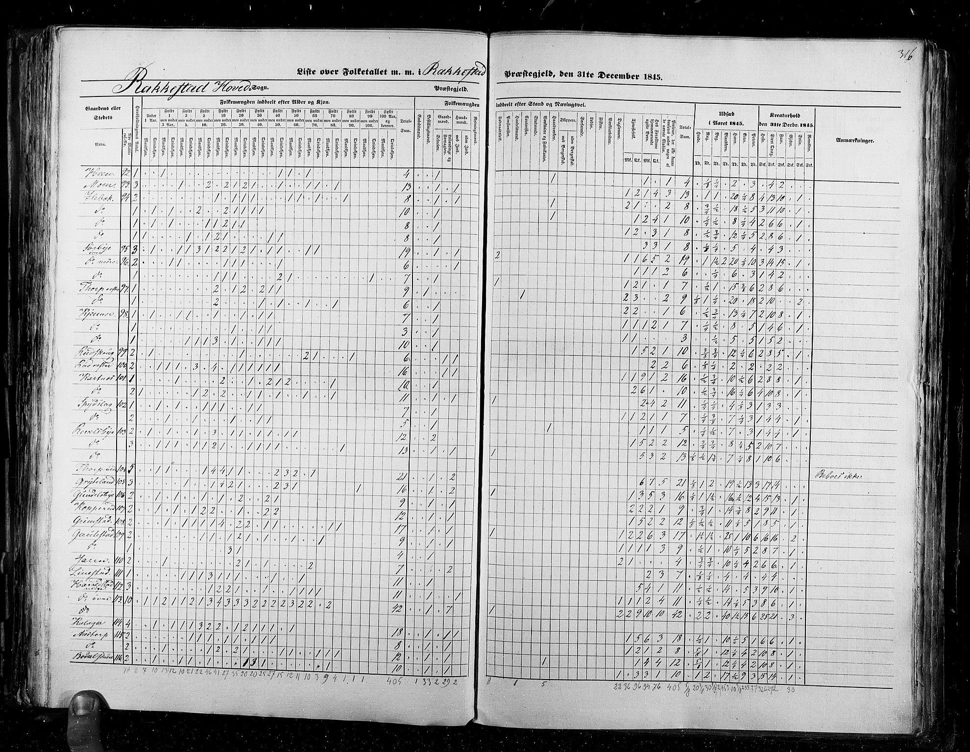 RA, Census 1845, vol. 2: Smålenenes amt og Akershus amt, 1845, p. 316