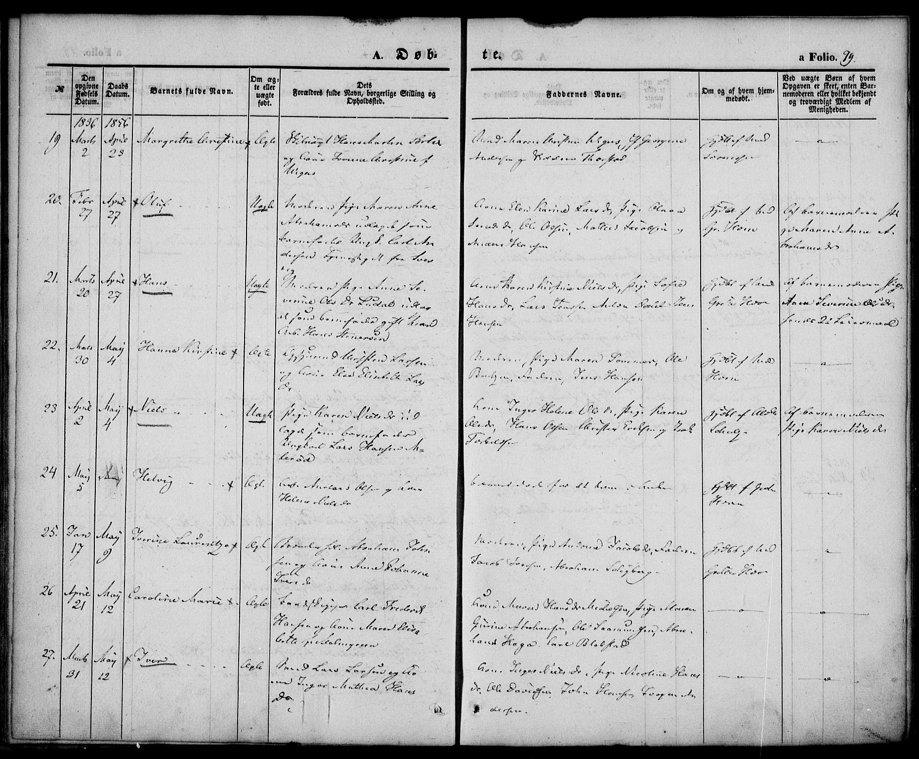 Larvik kirkebøker, AV/SAKO-A-352/F/Fb/L0003: Parish register (official) no. II 3, 1842-1856, p. 79