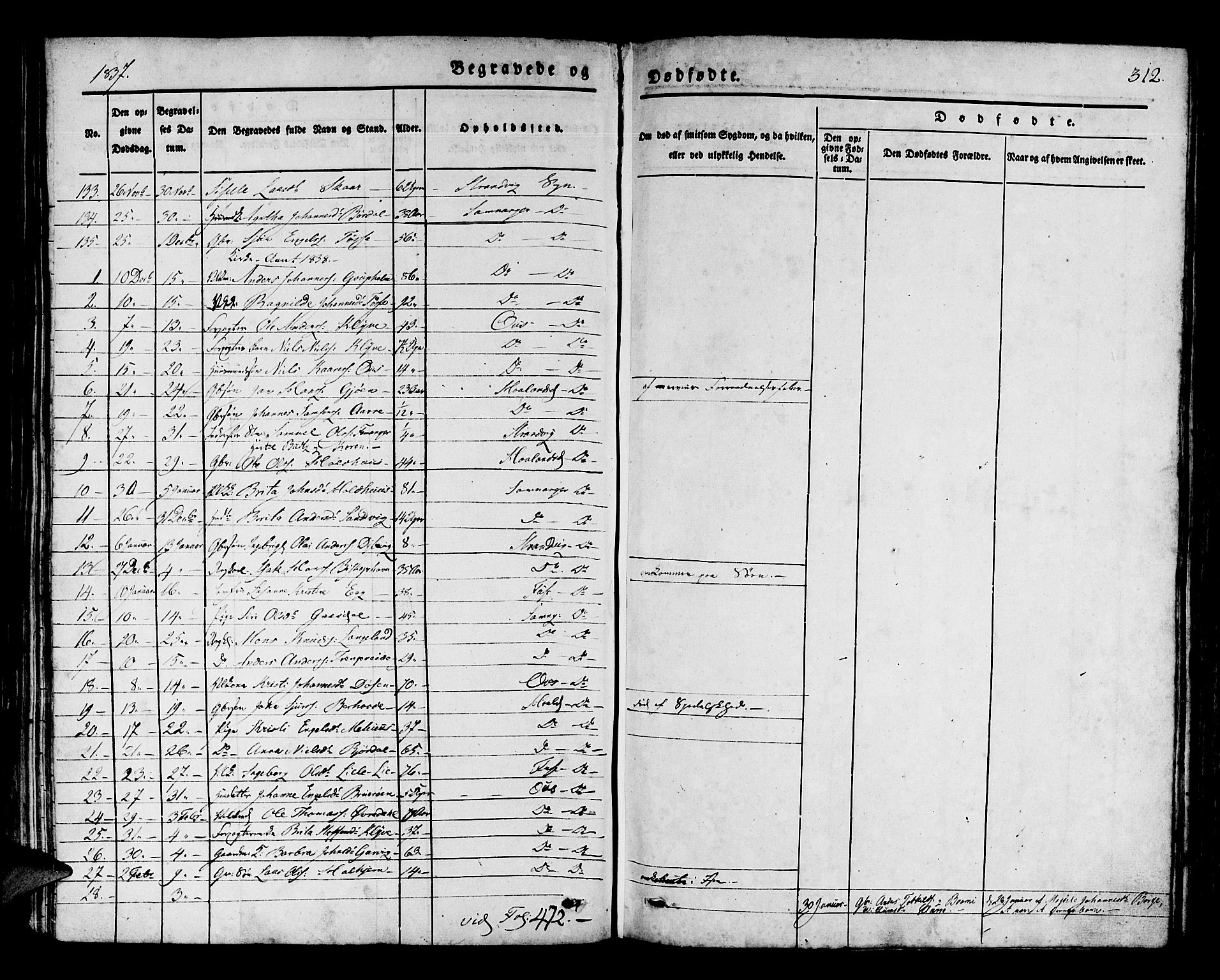 Os sokneprestembete, SAB/A-99929: Parish register (official) no. A 14, 1826-1839, p. 312