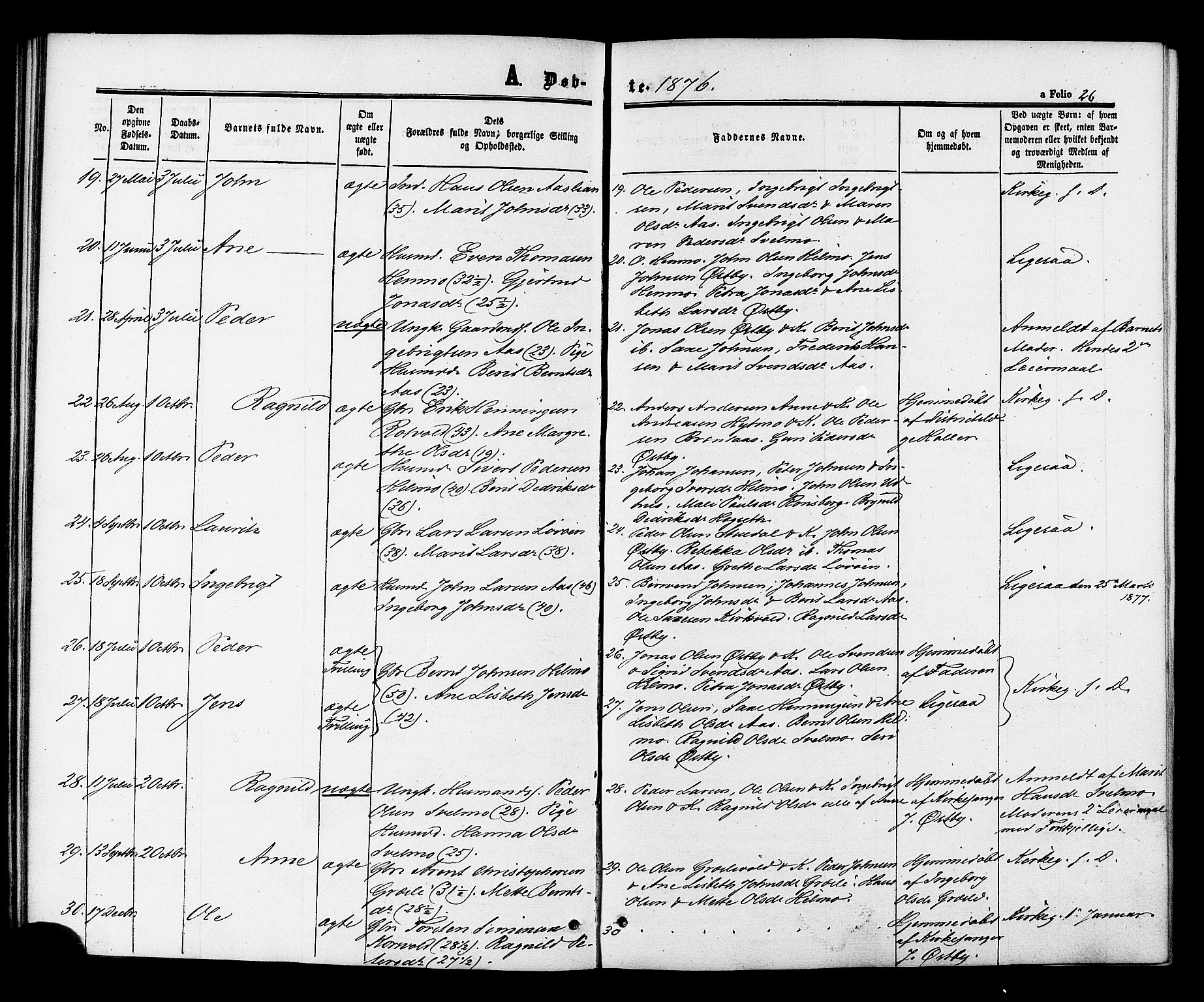 Ministerialprotokoller, klokkerbøker og fødselsregistre - Sør-Trøndelag, SAT/A-1456/698/L1163: Parish register (official) no. 698A01, 1862-1887, p. 26