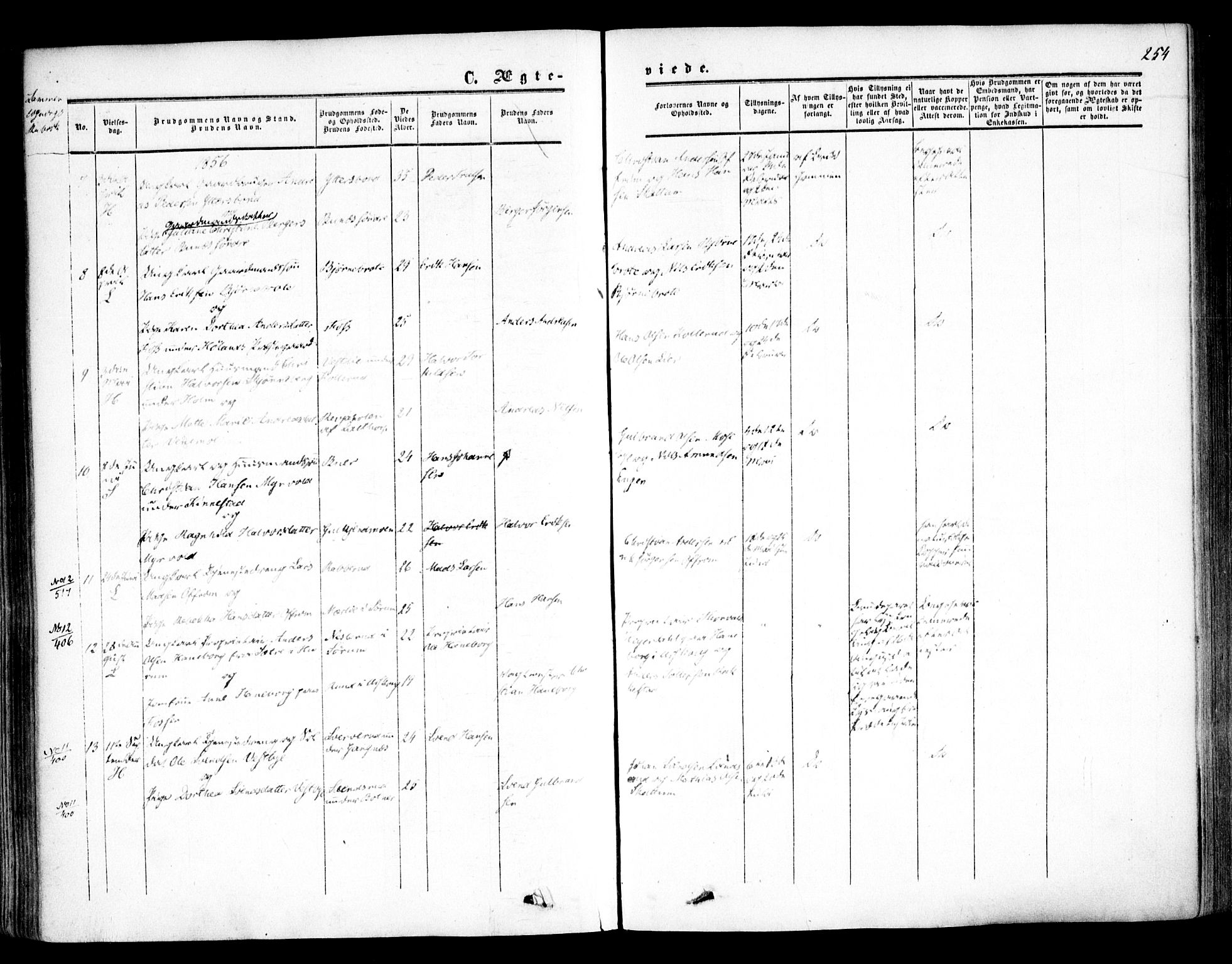 Høland prestekontor Kirkebøker, SAO/A-10346a/F/Fa/L0010: Parish register (official) no. I 10, 1854-1861, p. 254