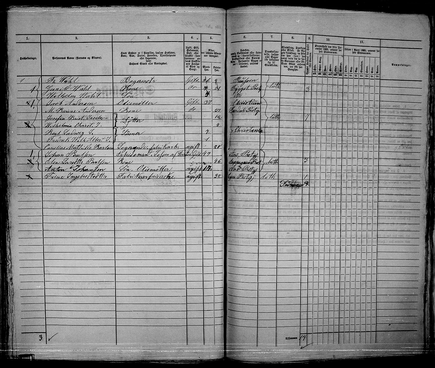 RA, 1865 census for Kristiania, 1865, p. 4785