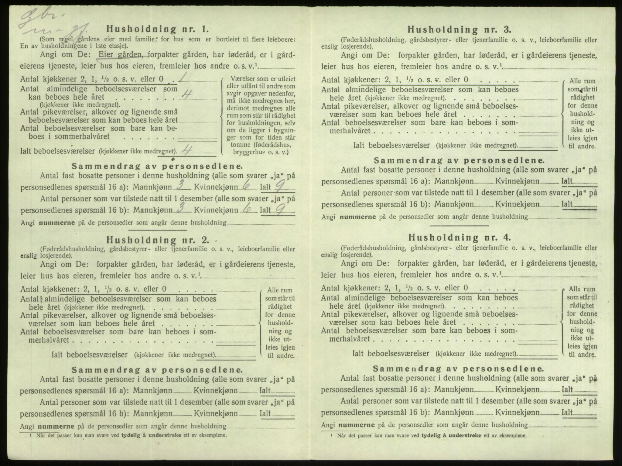 SAB, 1920 census for Gloppen, 1920, p. 844