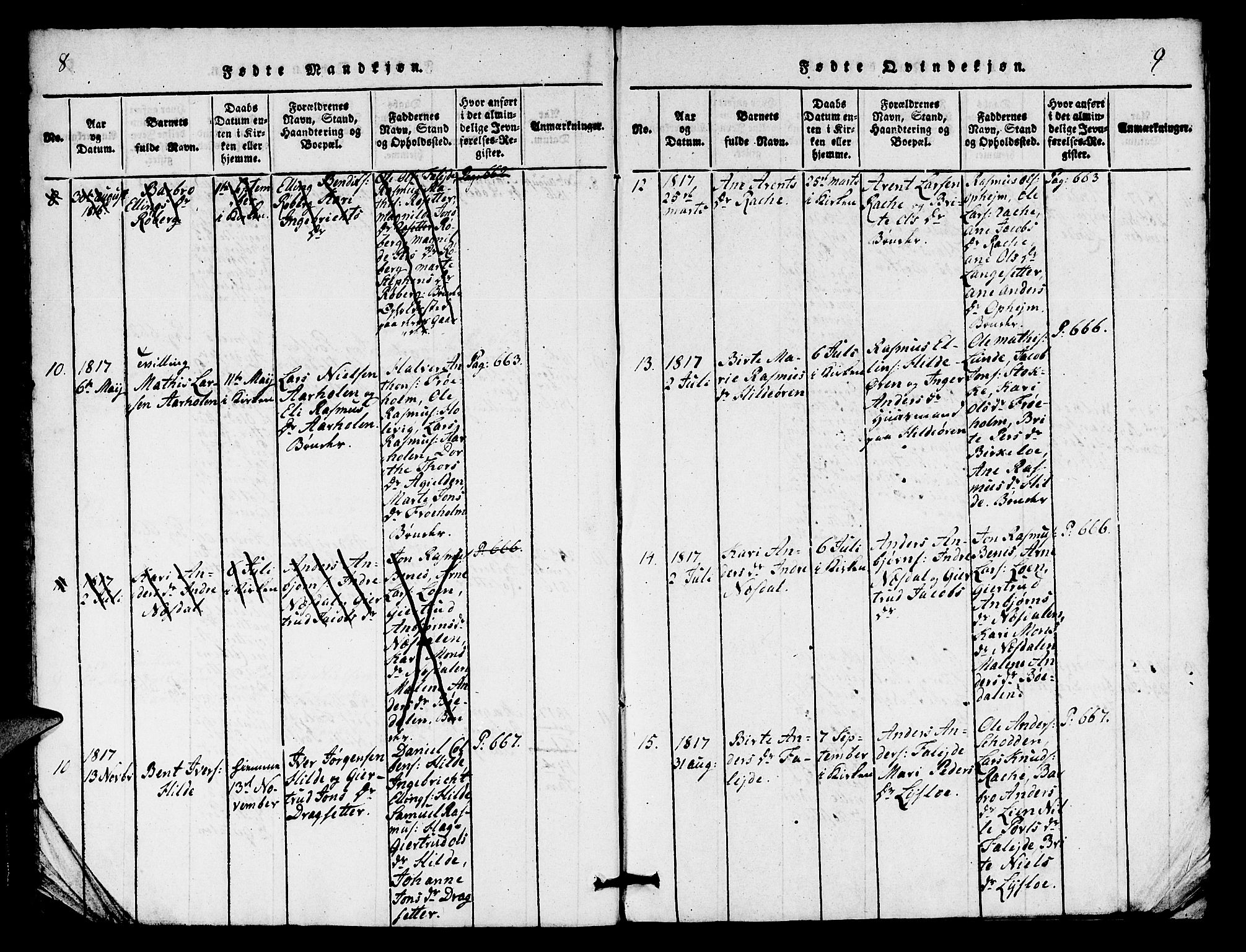 Innvik sokneprestembete, AV/SAB-A-80501: Parish register (copy) no. A 1, 1816-1820, p. 8-9