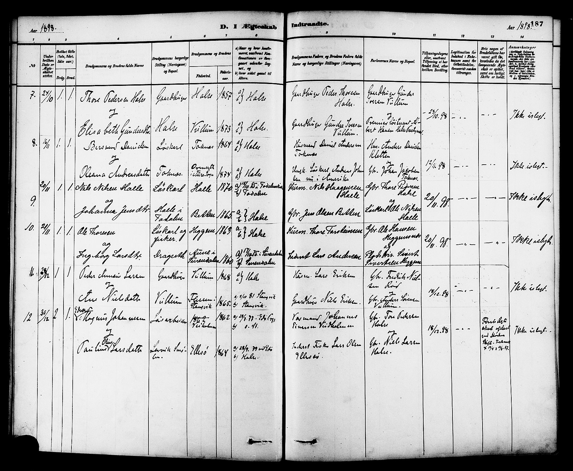 Ministerialprotokoller, klokkerbøker og fødselsregistre - Møre og Romsdal, AV/SAT-A-1454/576/L0885: Parish register (official) no. 576A03, 1880-1898, p. 187