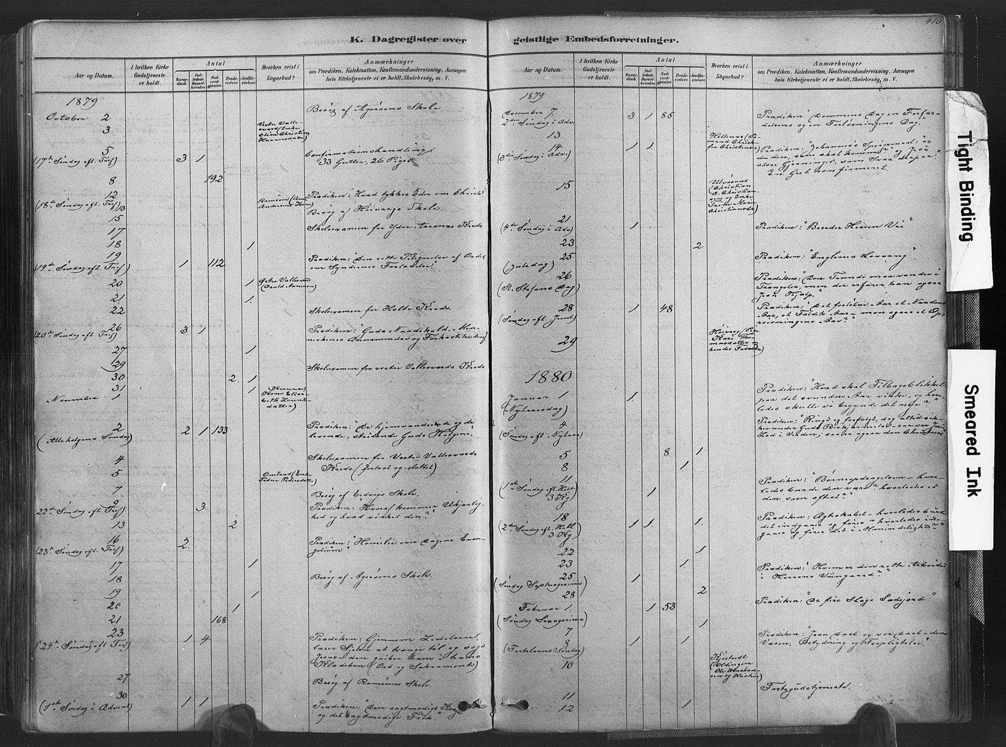 Høvåg sokneprestkontor, SAK/1111-0025/F/Fa/L0005: Parish register (official) no. A 5, 1878-1893, p. 410