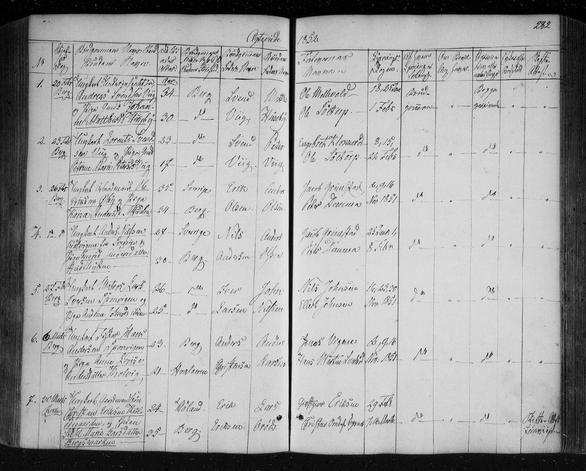 Berg prestekontor Kirkebøker, SAO/A-10902/F/Fa/L0004: Parish register (official) no. I 4, 1843-1860, p. 282