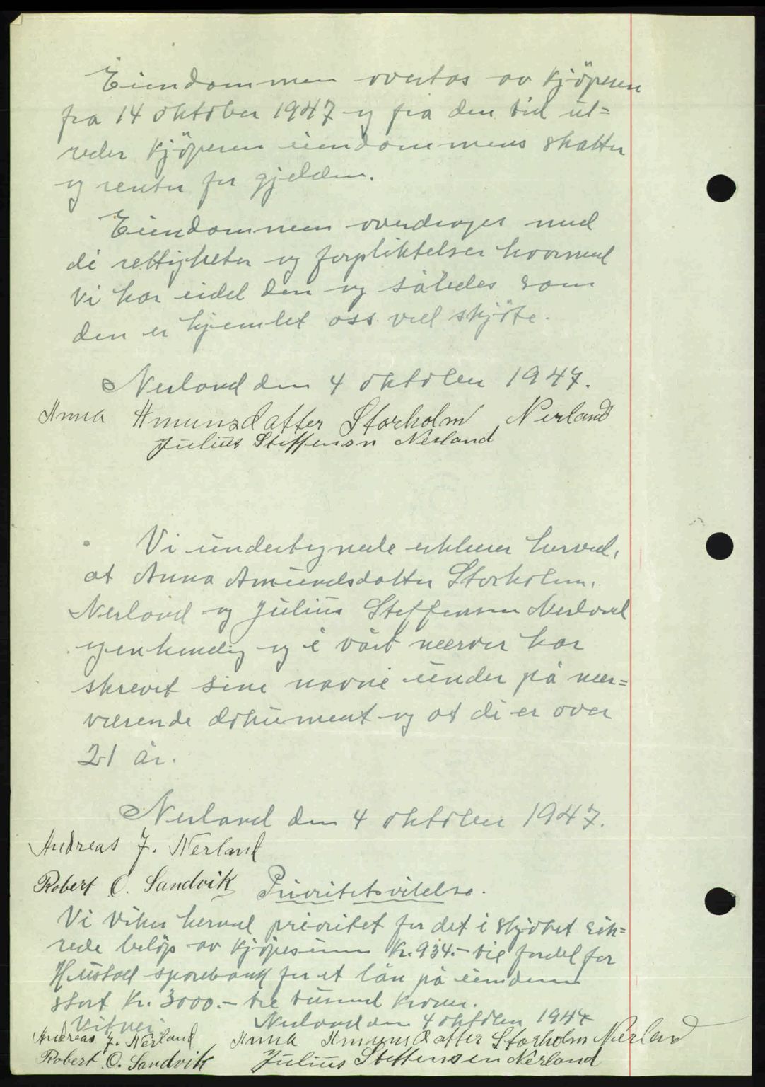 Romsdal sorenskriveri, SAT/A-4149/1/2/2C: Mortgage book no. A24, 1947-1947, Diary no: : 2483/1947