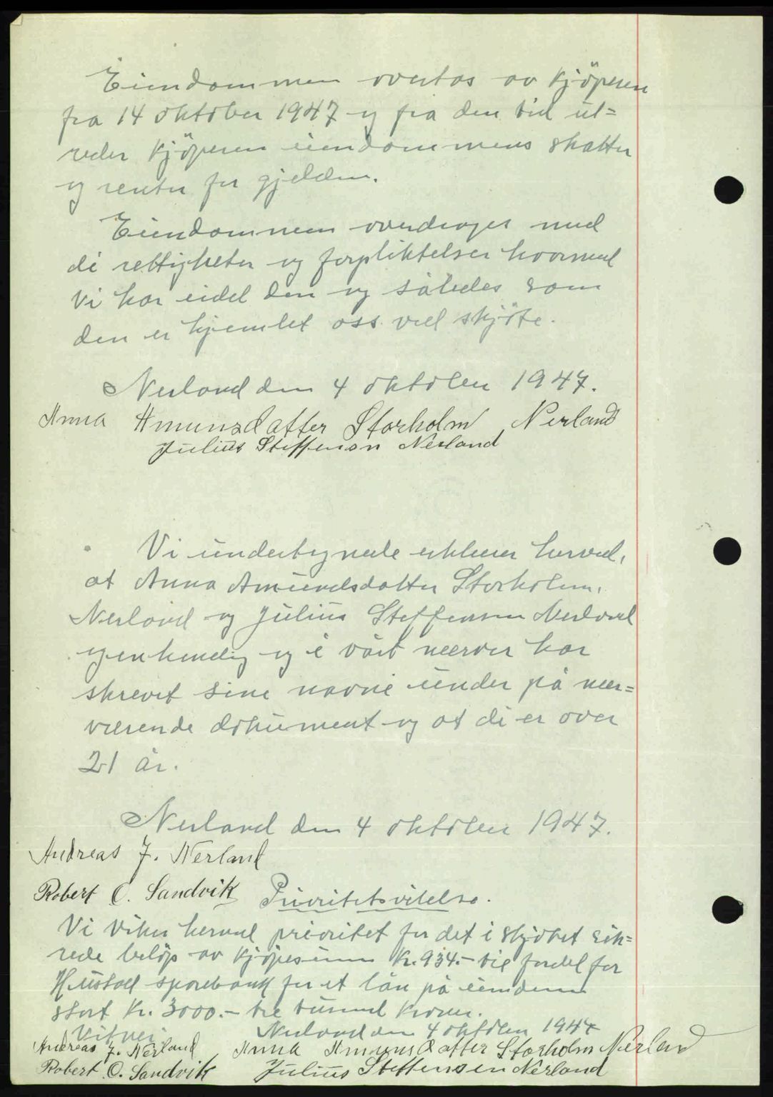 Romsdal sorenskriveri, AV/SAT-A-4149/1/2/2C: Mortgage book no. A24, 1947-1947, Diary no: : 2483/1947