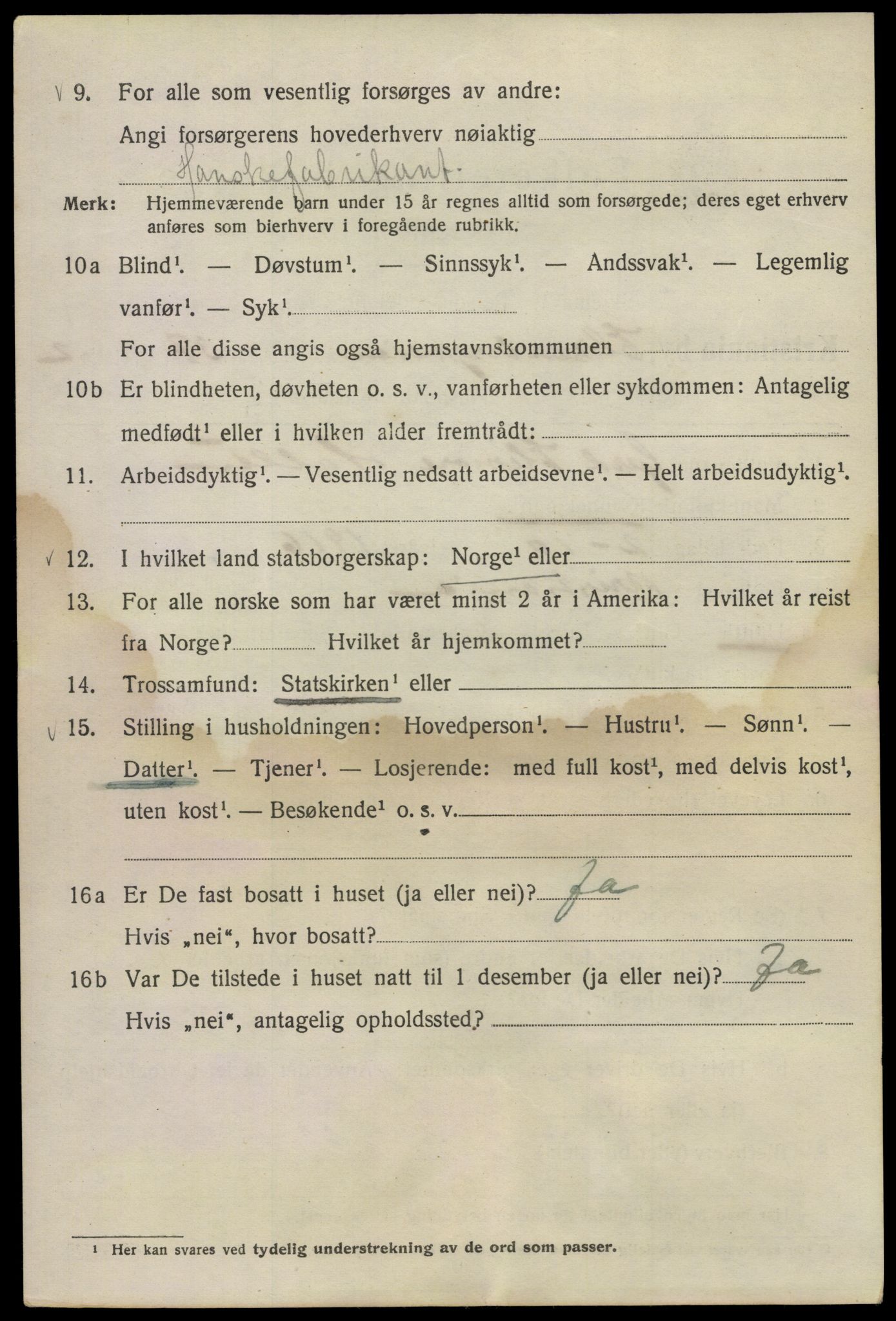 SAO, 1920 census for Kristiania, 1920, p. 215026