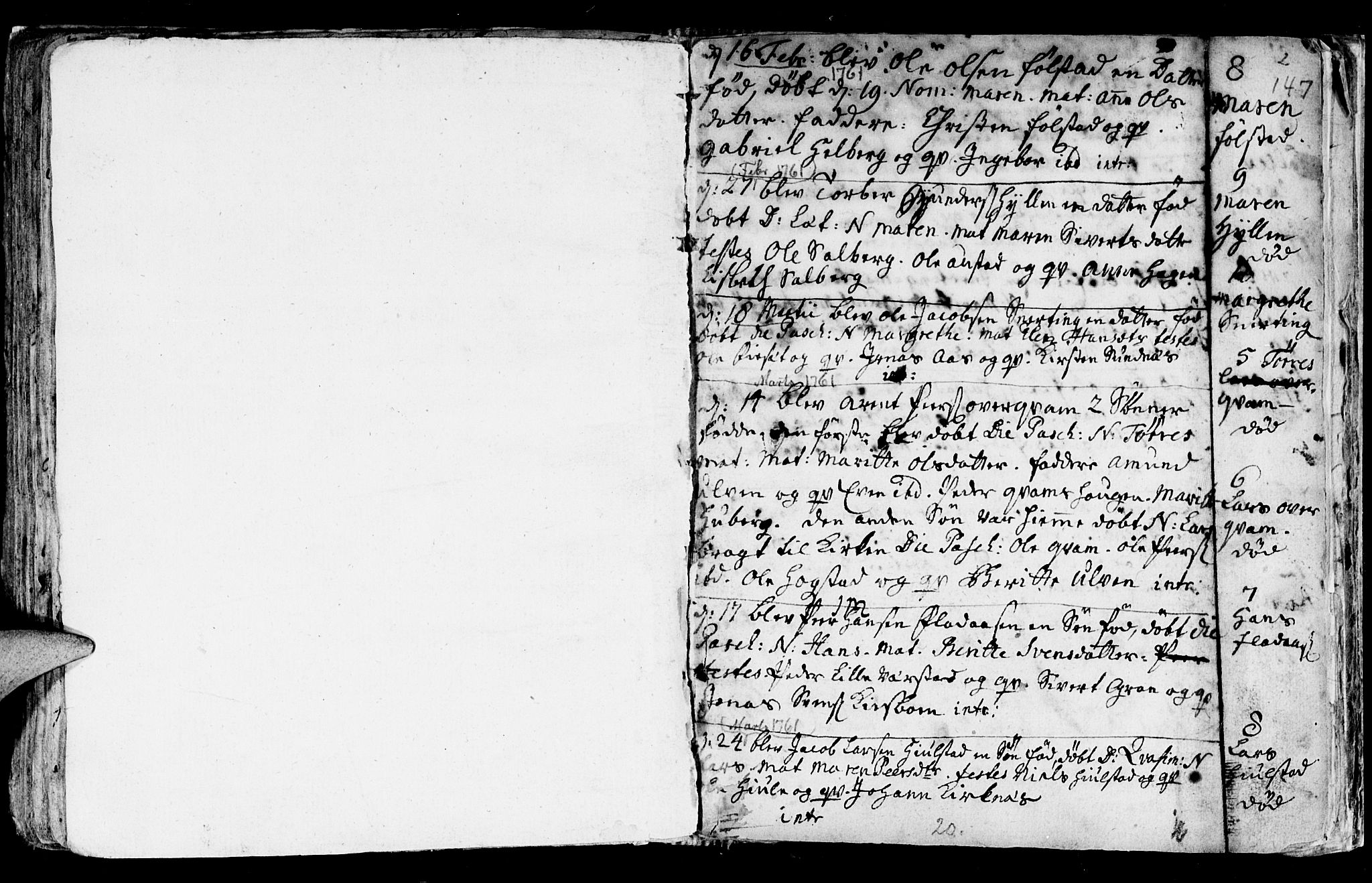 Ministerialprotokoller, klokkerbøker og fødselsregistre - Nord-Trøndelag, SAT/A-1458/730/L0272: Parish register (official) no. 730A01, 1733-1764, p. 147