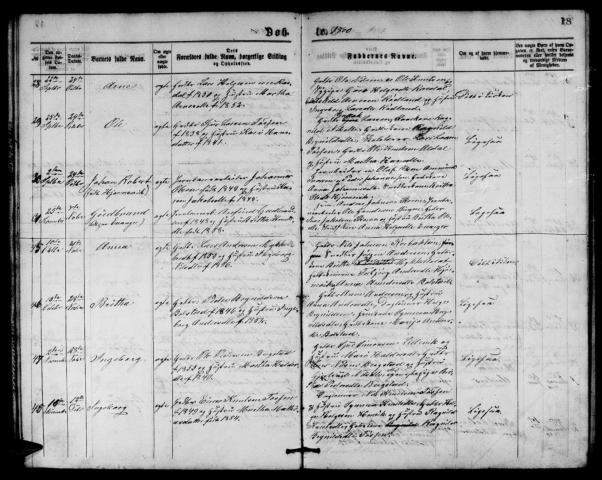Evanger sokneprestembete, AV/SAB-A-99924: Parish register (copy) no. A 3, 1875-1887, p. 18