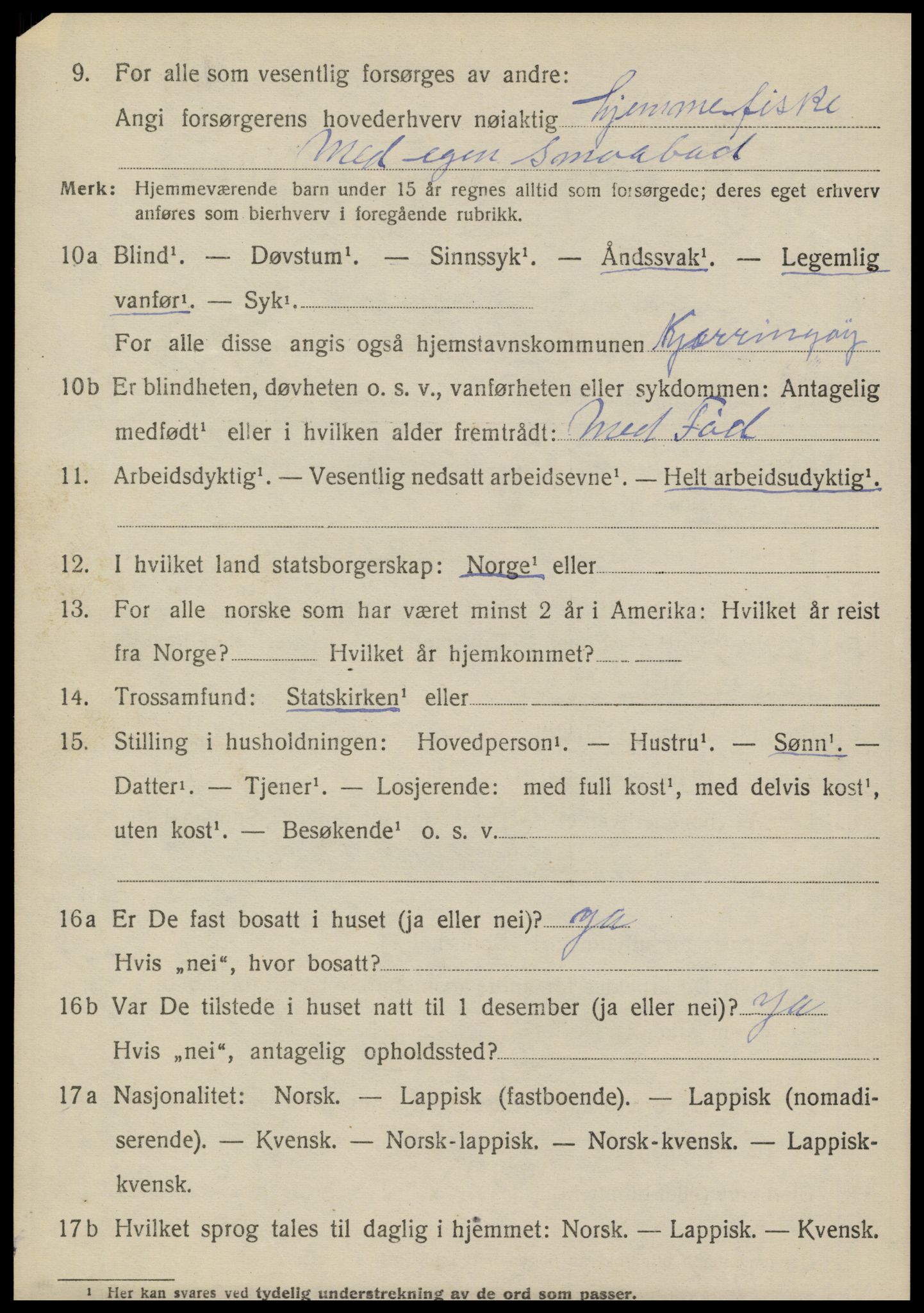 SAT, 1920 census for Kjerringøy, 1920, p. 1339