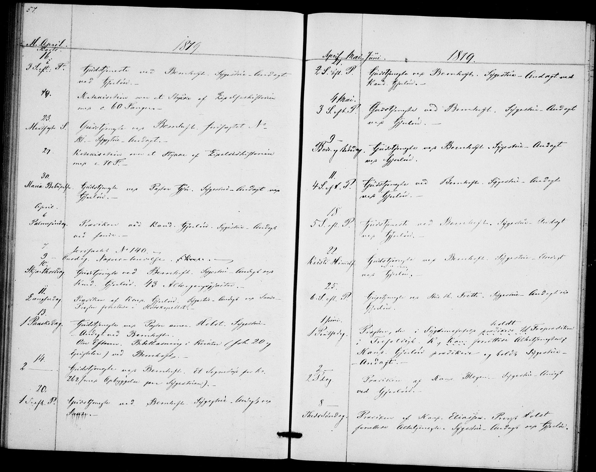 Akershus festnings slaveri Kirkebøker, SAO/A-10841/F/Fa/L0002: Parish register (official) no. 2, 1852-1883, p. 57