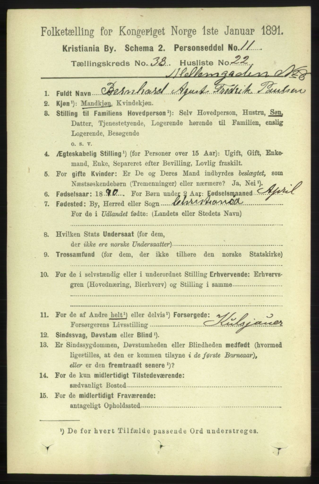 RA, 1891 census for 0301 Kristiania, 1891, p. 21812