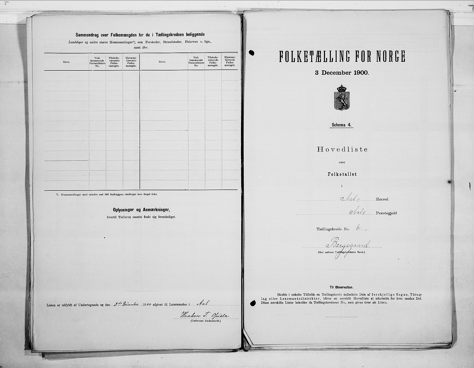 RA, 1900 census for Ål, 1900, p. 15