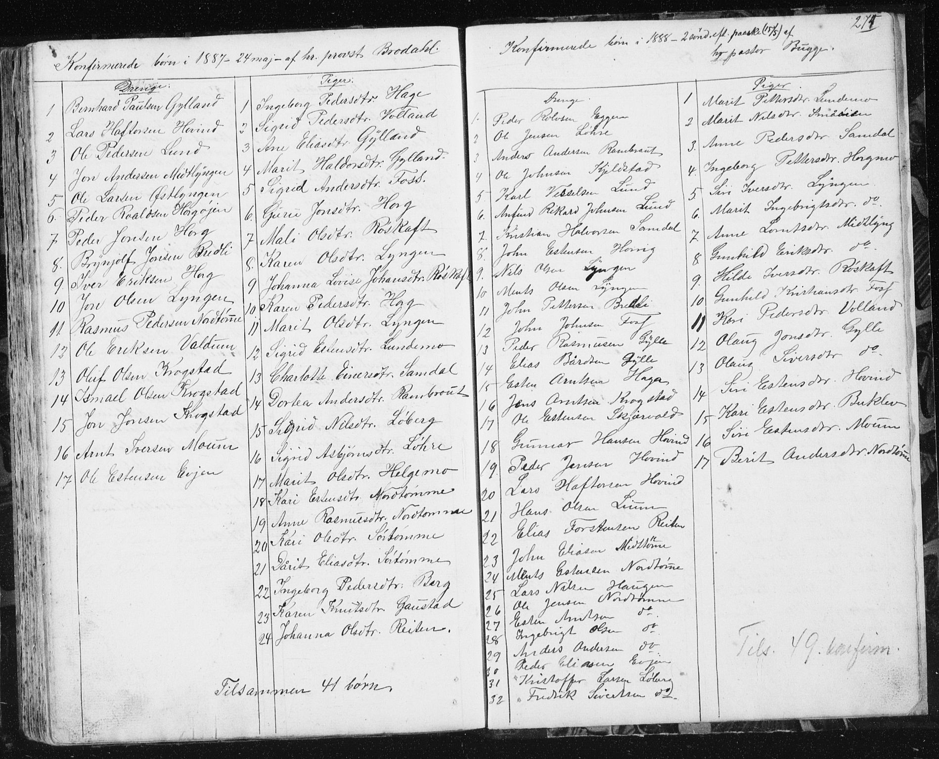 Ministerialprotokoller, klokkerbøker og fødselsregistre - Sør-Trøndelag, SAT/A-1456/692/L1110: Parish register (copy) no. 692C05, 1849-1889, p. 274