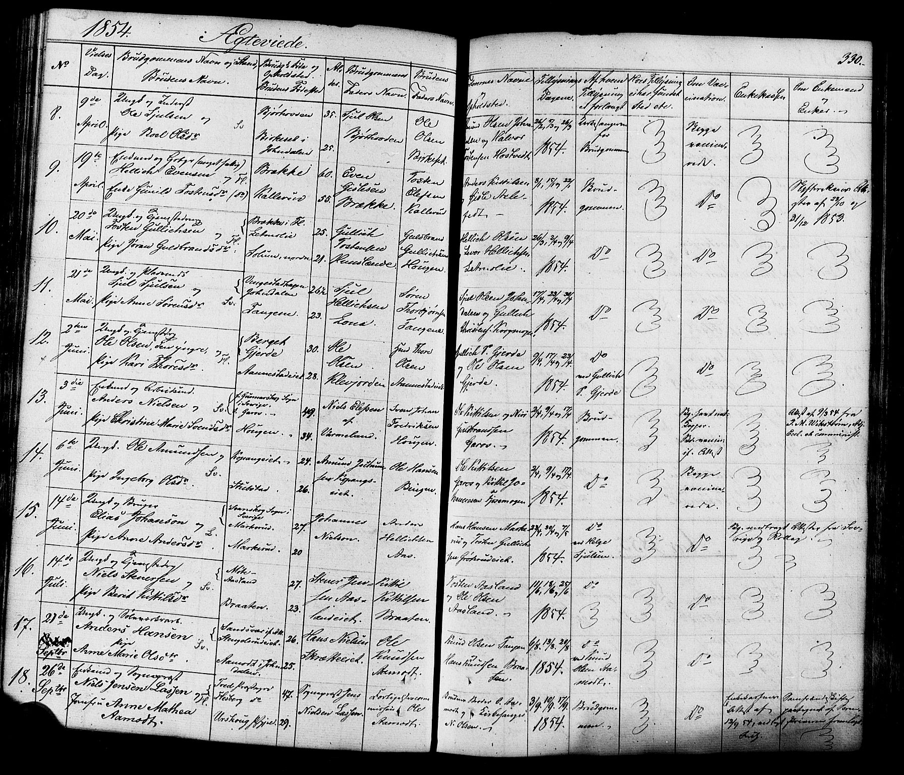 Flesberg kirkebøker, AV/SAKO-A-18/F/Fa/L0006: Parish register (official) no. I 6, 1834-1860, p. 330