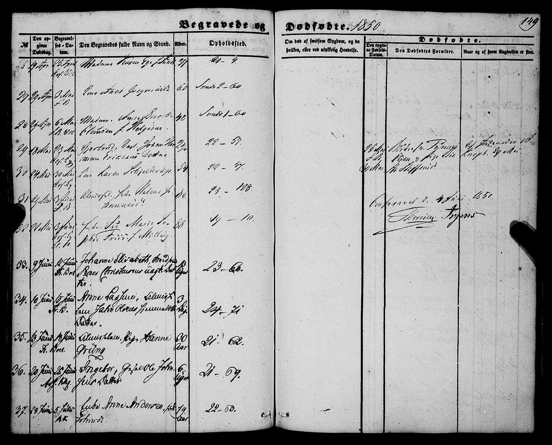 Korskirken sokneprestembete, SAB/A-76101/H/Haa: Parish register (official) no. E 2, 1848-1862, p. 149