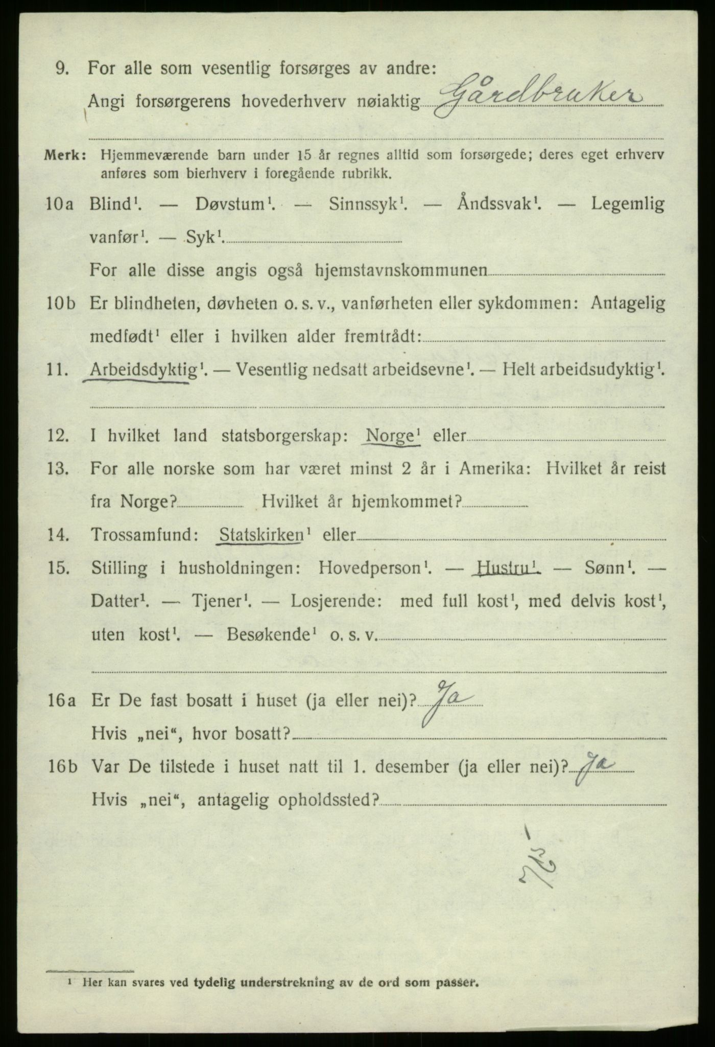 SAB, 1920 census for Eid, 1920, p. 2945