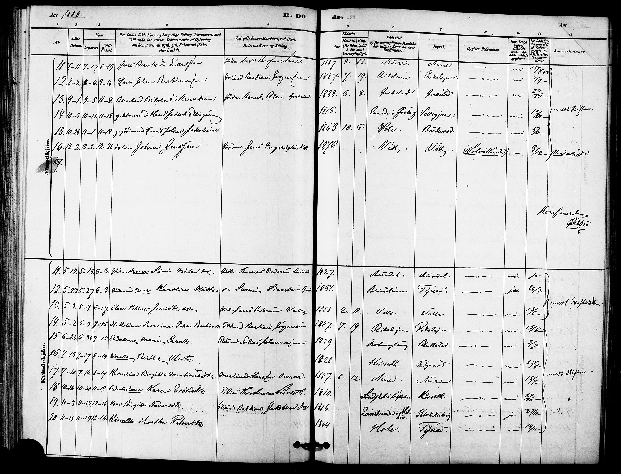 Ministerialprotokoller, klokkerbøker og fødselsregistre - Møre og Romsdal, AV/SAT-A-1454/523/L0334: Parish register (official) no. 523A01, 1878-1891