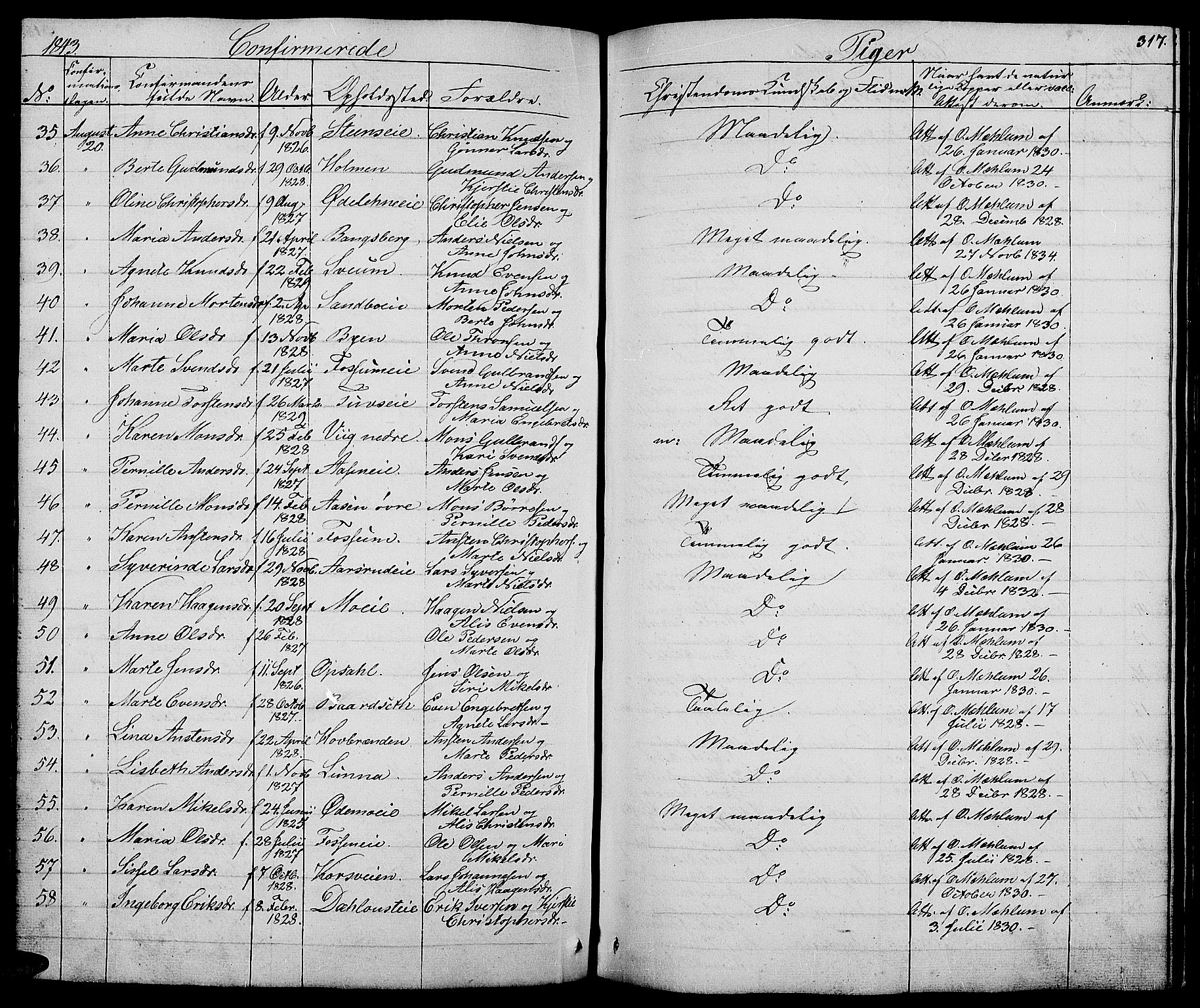 Ringsaker prestekontor, AV/SAH-PREST-014/L/La/L0005: Parish register (copy) no. 5, 1839-1850, p. 317