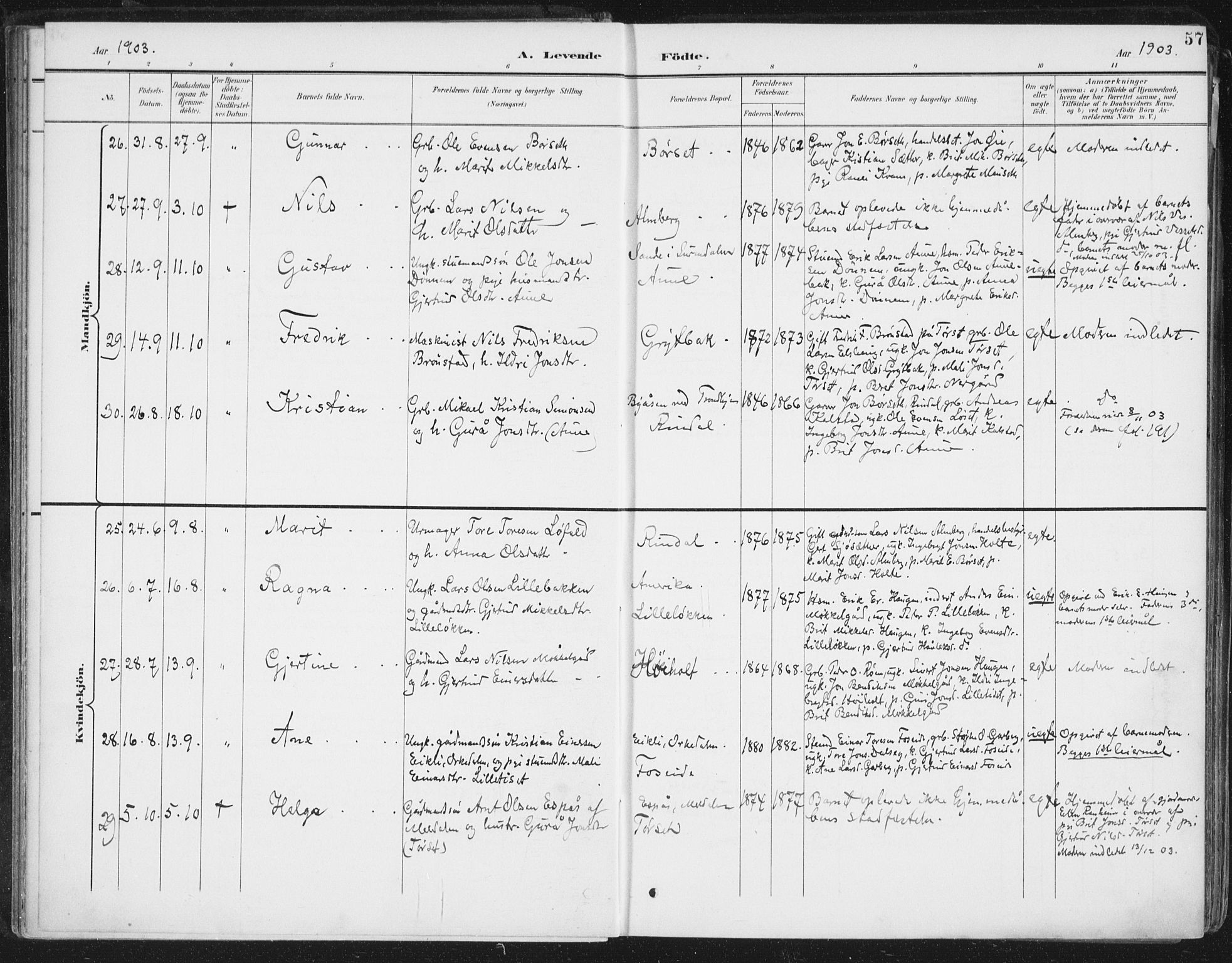 Ministerialprotokoller, klokkerbøker og fødselsregistre - Møre og Romsdal, AV/SAT-A-1454/598/L1072: Parish register (official) no. 598A06, 1896-1910, p. 57