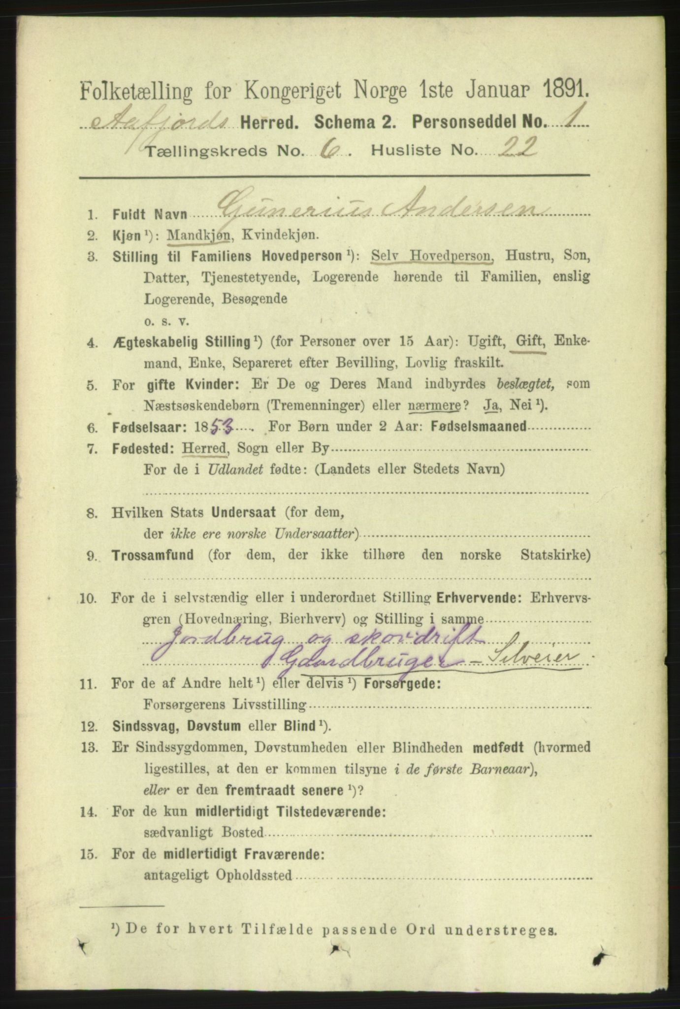 RA, 1891 census for 1630 Åfjord, 1891, p. 1604