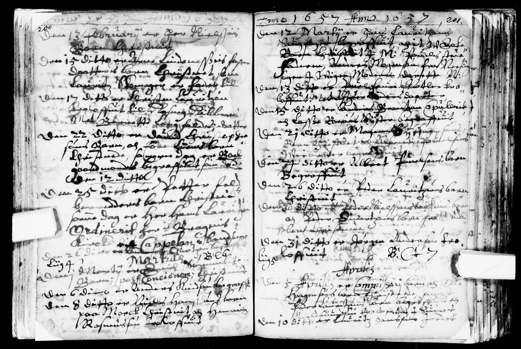 Bragernes kirkebøker, AV/SAKO-A-6/F/Fa/L0001: Parish register (official) no. I 1, 1634-1662, p. 200-201