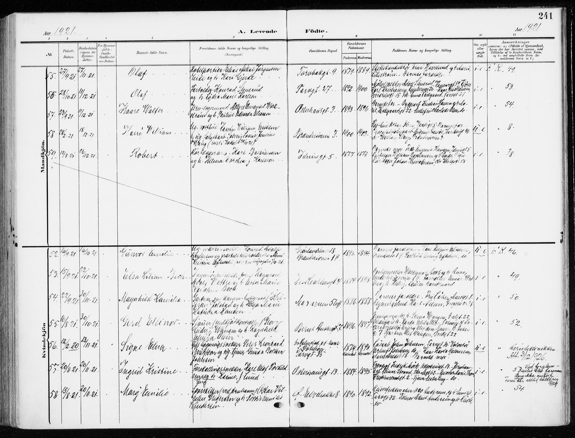Jakob prestekontor Kirkebøker, AV/SAO-A-10850/F/Fa/L0005b: Parish register (official) no. 5b, 1904-1922, p. 241