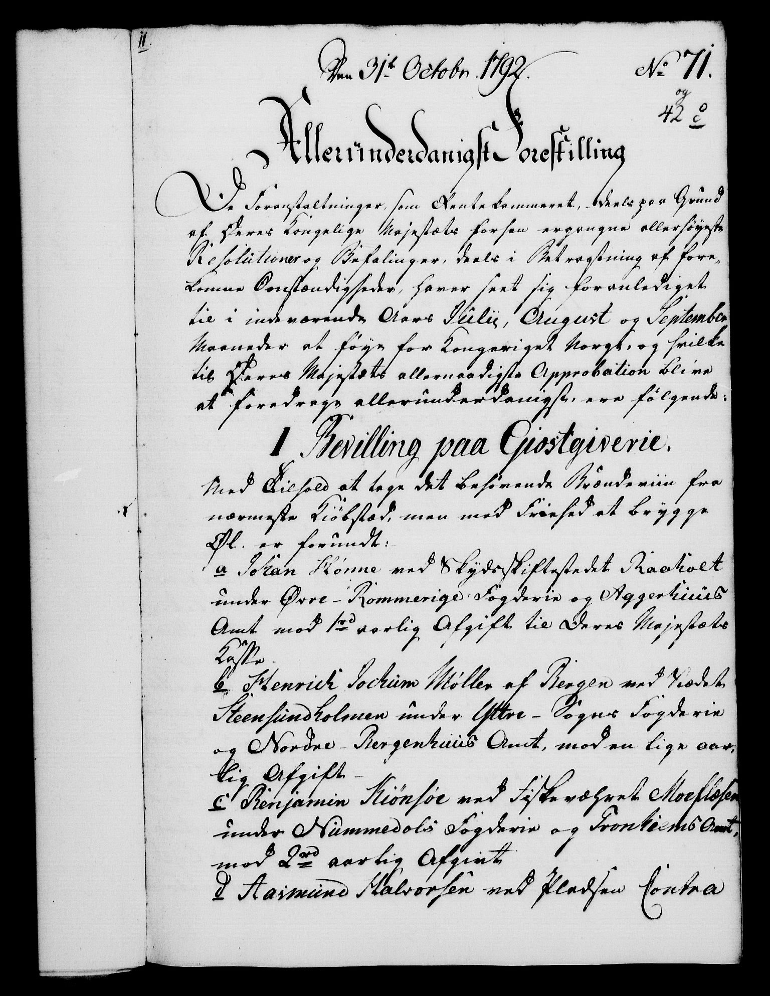 Rentekammeret, Kammerkanselliet, RA/EA-3111/G/Gf/Gfa/L0074: Norsk relasjons- og resolusjonsprotokoll (merket RK 52.74), 1792, p. 405