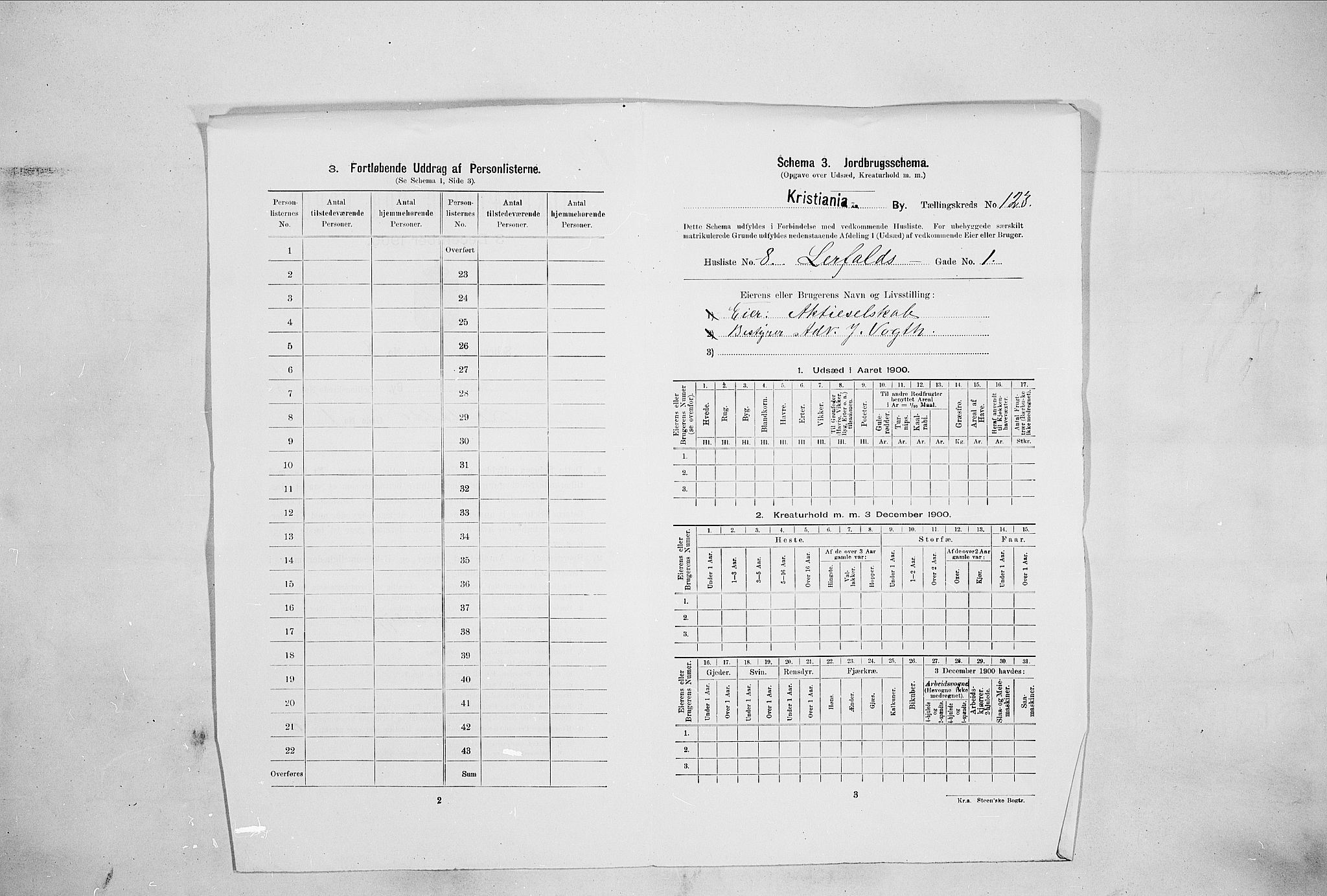 SAO, 1900 census for Kristiania, 1900, p. 52230