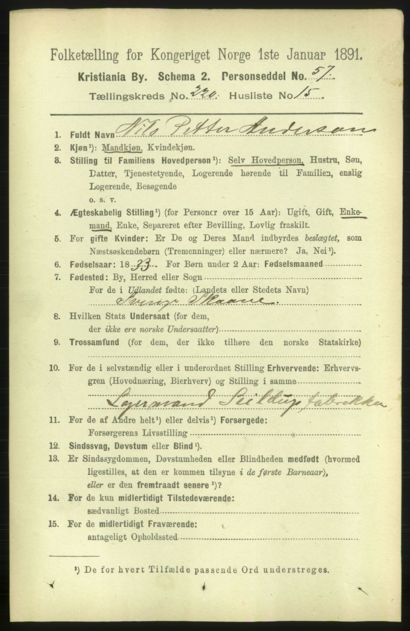 RA, 1891 census for 0301 Kristiania, 1891, p. 131455