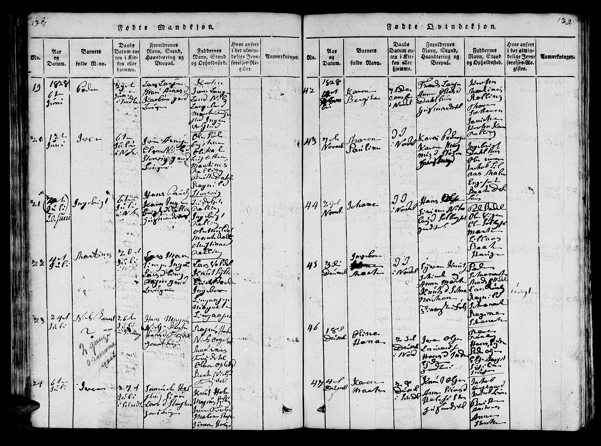Ministerialprotokoller, klokkerbøker og fødselsregistre - Møre og Romsdal, SAT/A-1454/519/L0246: Parish register (official) no. 519A05, 1817-1834, p. 138-139