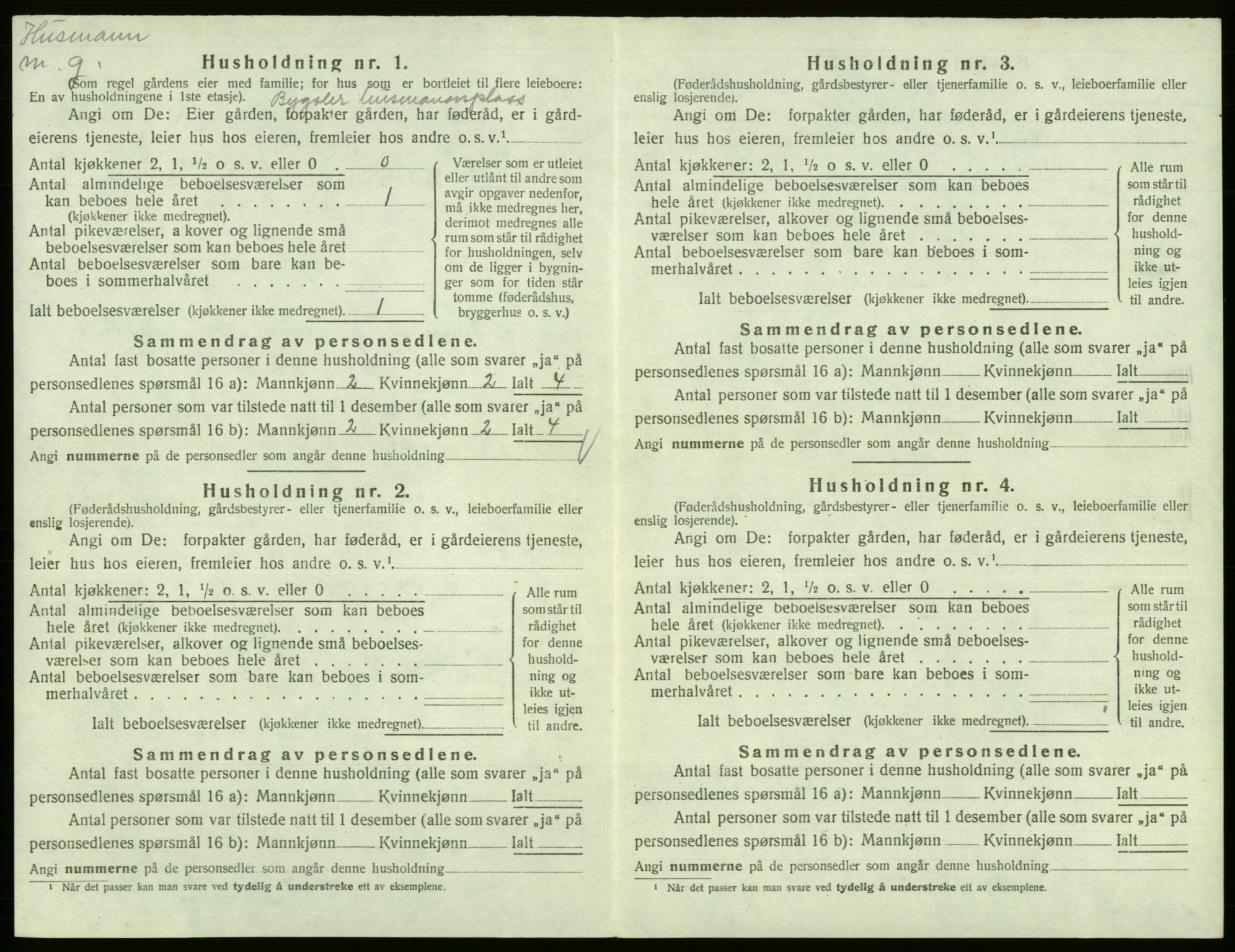 SAB, 1920 census for Kinsarvik, 1920, p. 464