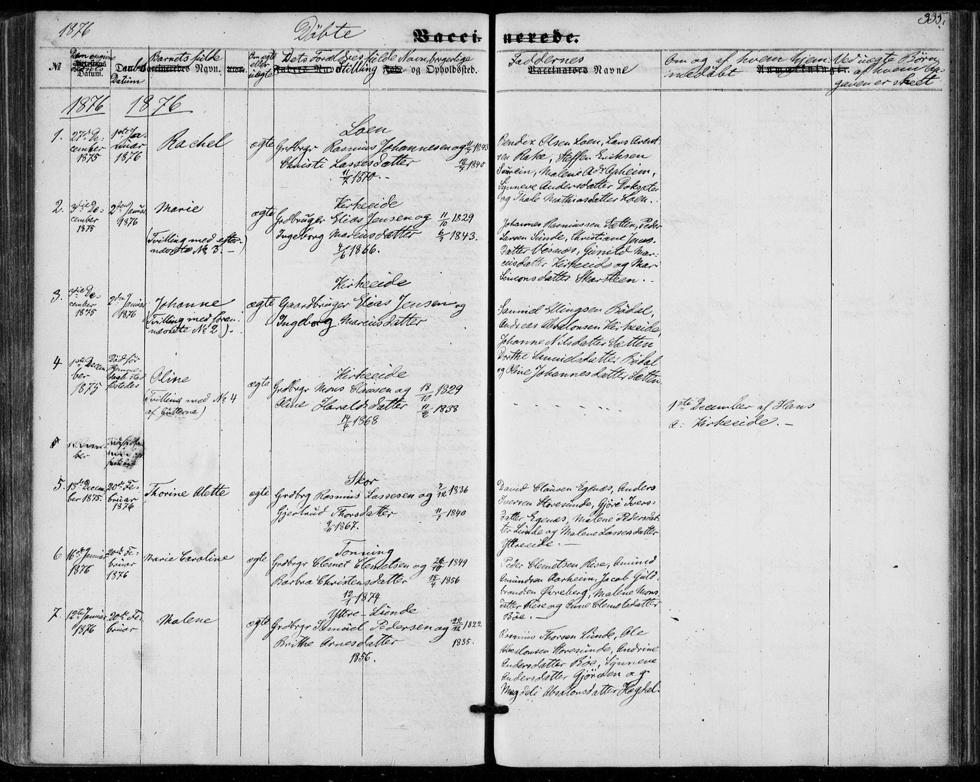 Stryn Sokneprestembete, SAB/A-82501: Parish register (official) no. A 3, 1862-1877, p. 335
