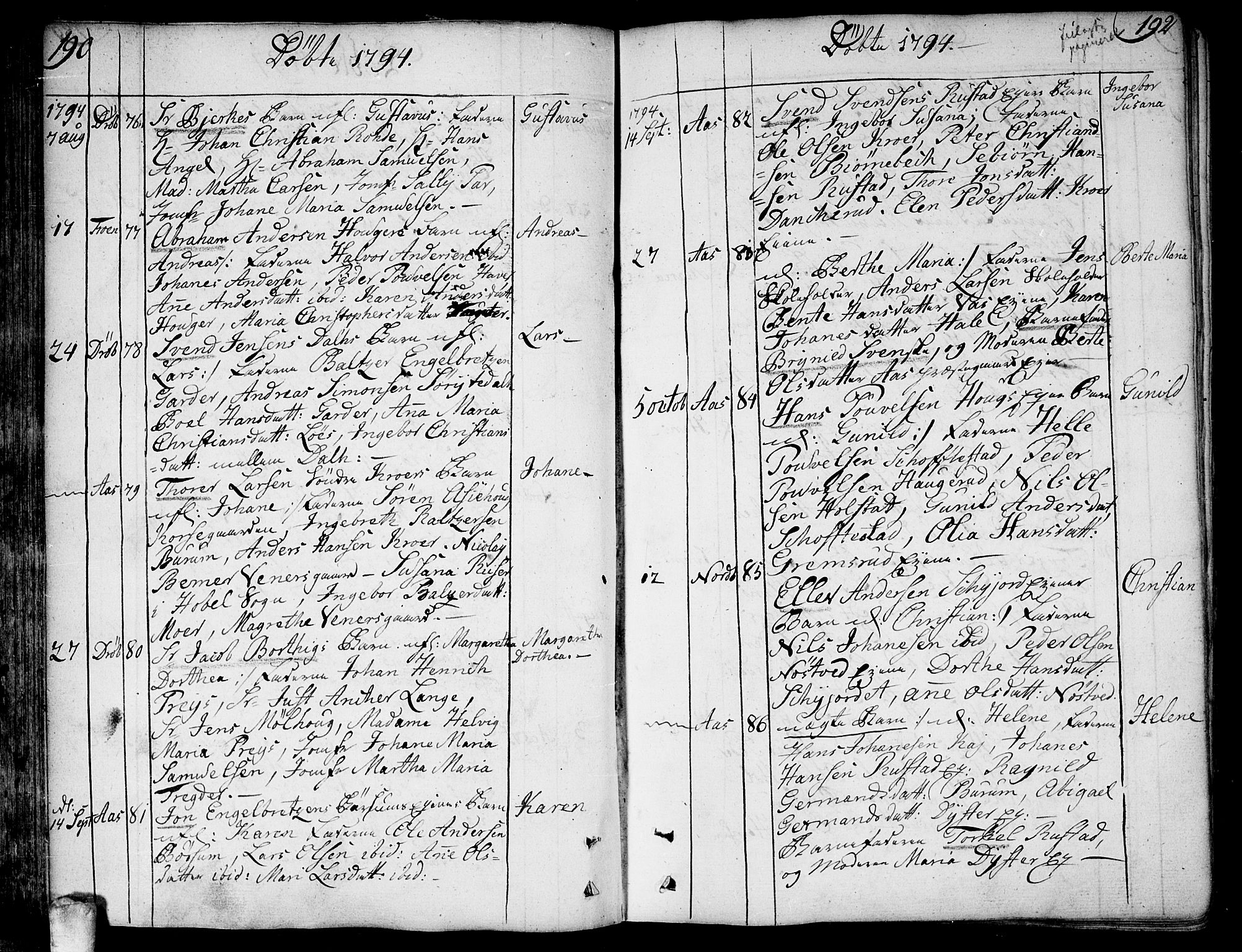 Ås prestekontor Kirkebøker, AV/SAO-A-10894/F/Fa/L0002: Parish register (official) no. I 2, 1778-1813, p. 190-191