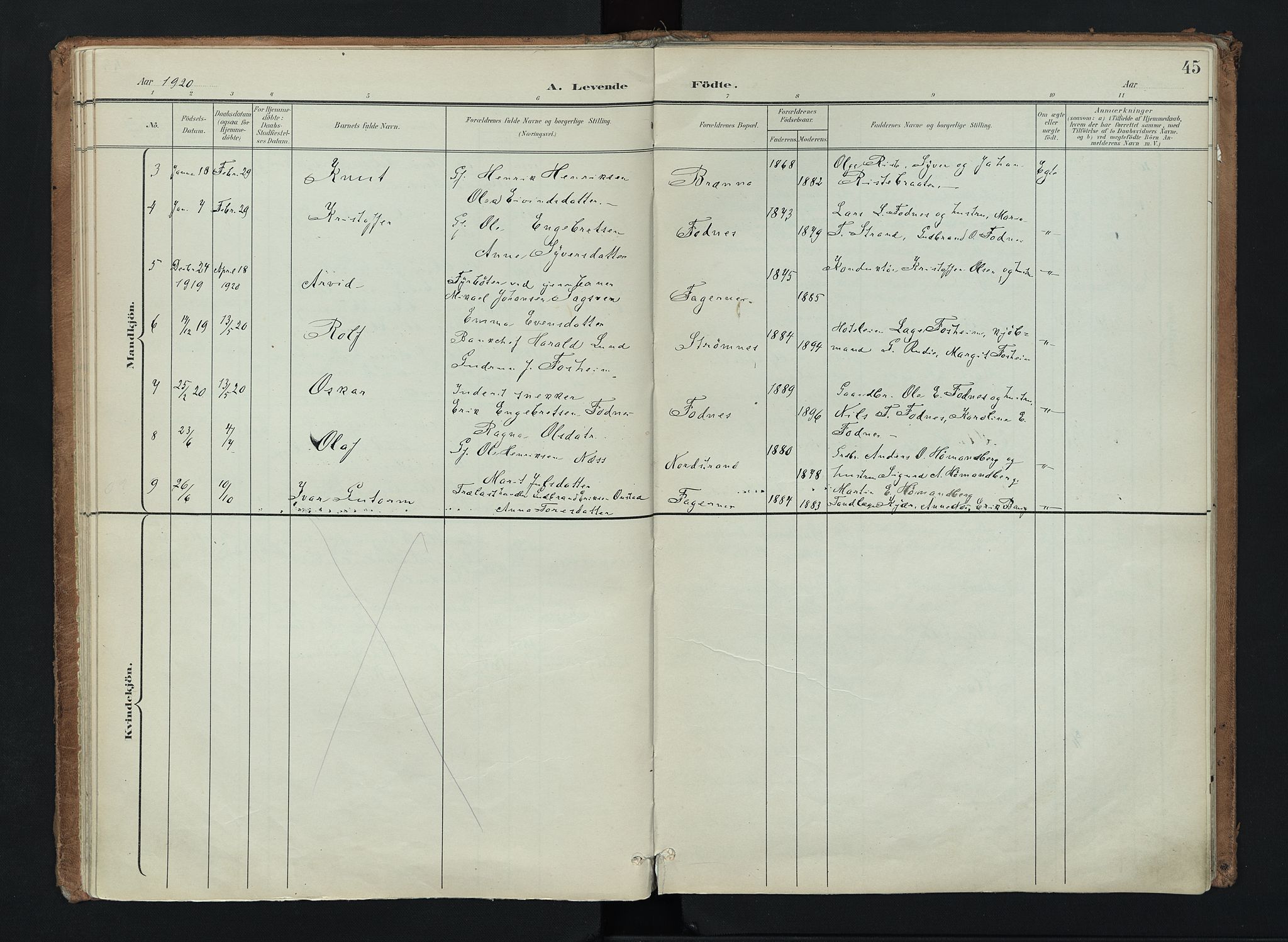 Nord-Aurdal prestekontor, SAH/PREST-132/H/Ha/Haa/L0016: Parish register (official) no. 16, 1897-1925, p. 45
