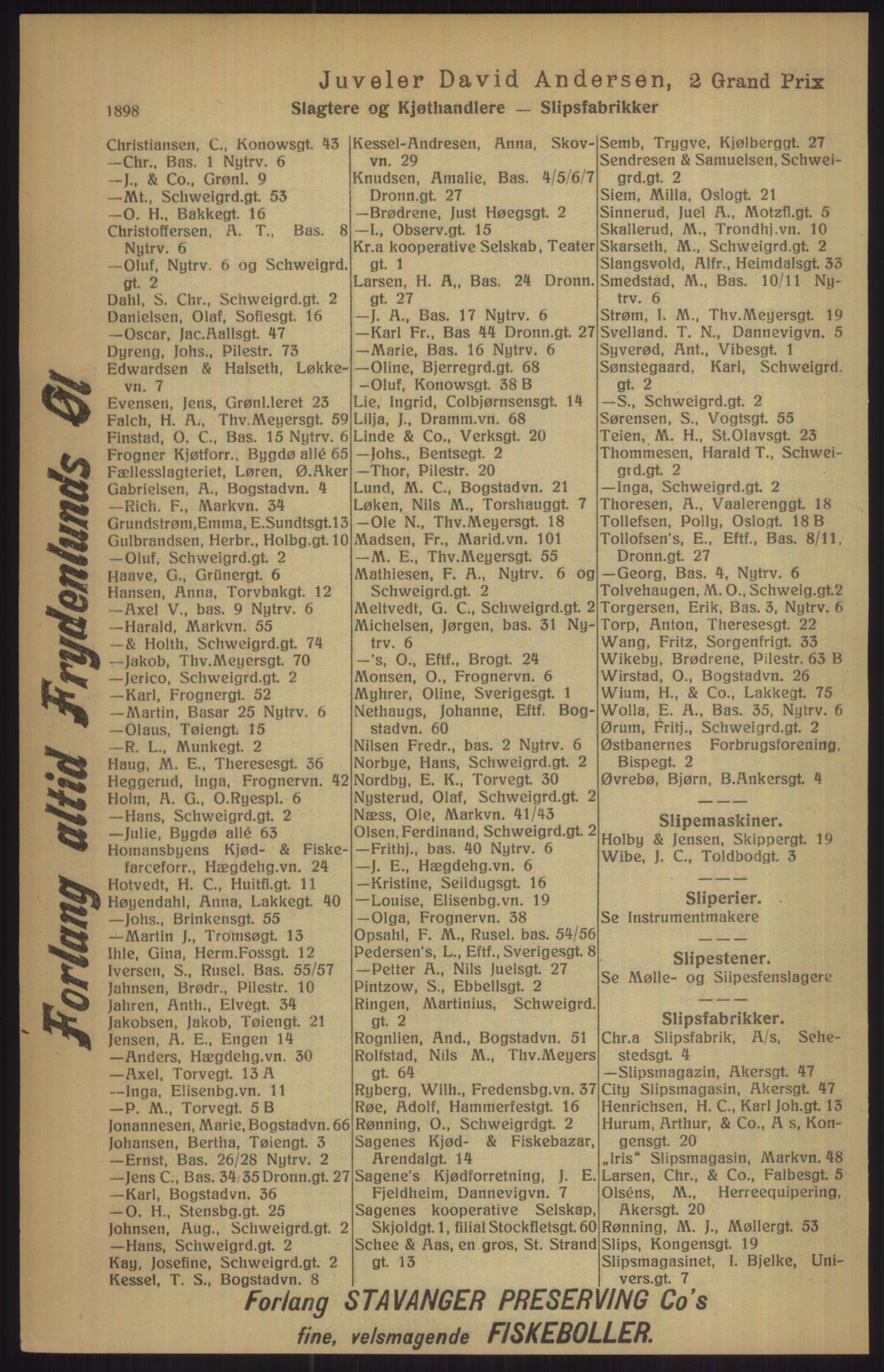 Kristiania/Oslo adressebok, PUBL/-, 1915, p. 1898