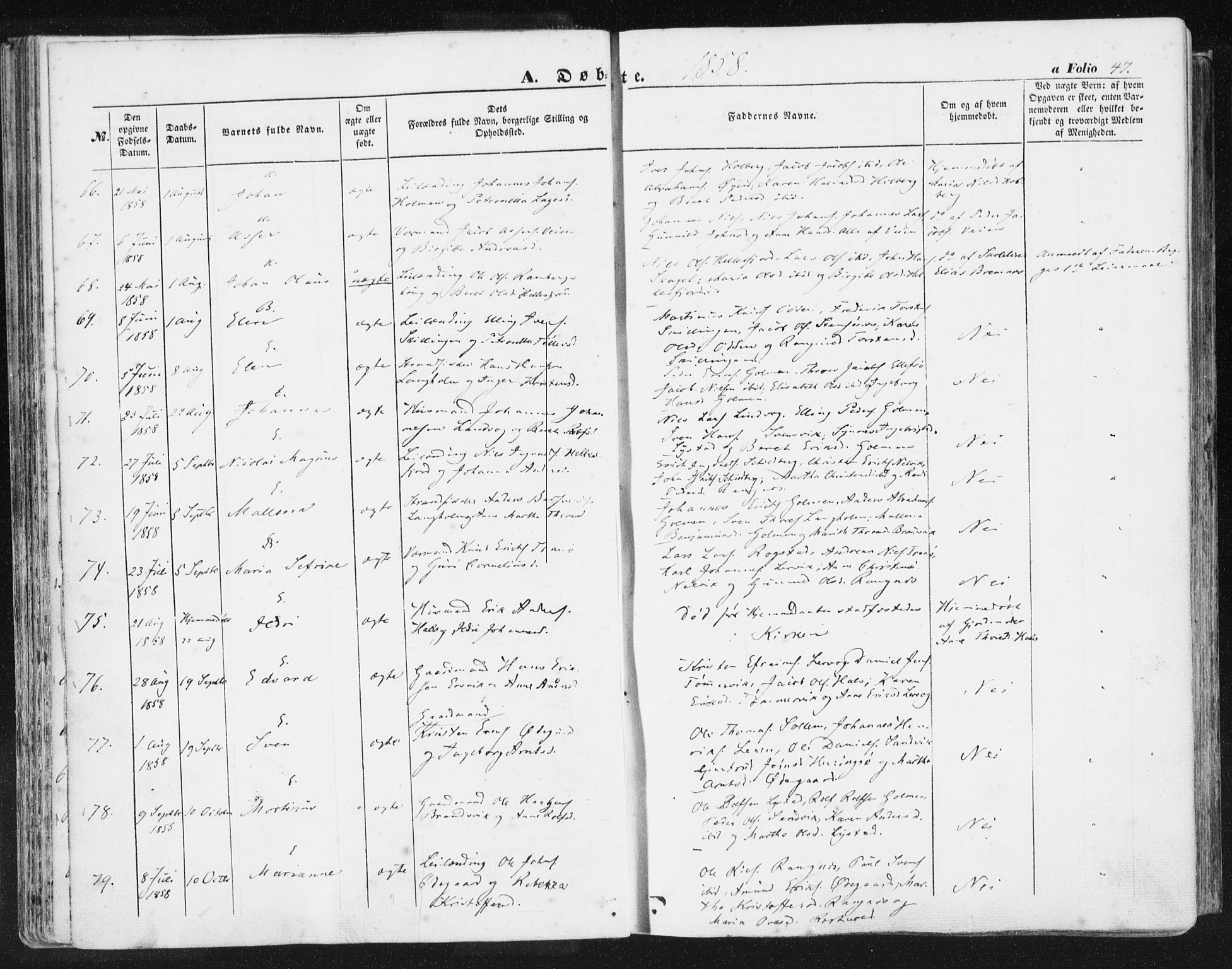 Ministerialprotokoller, klokkerbøker og fødselsregistre - Møre og Romsdal, AV/SAT-A-1454/581/L0937: Parish register (official) no. 581A05, 1853-1872, p. 47