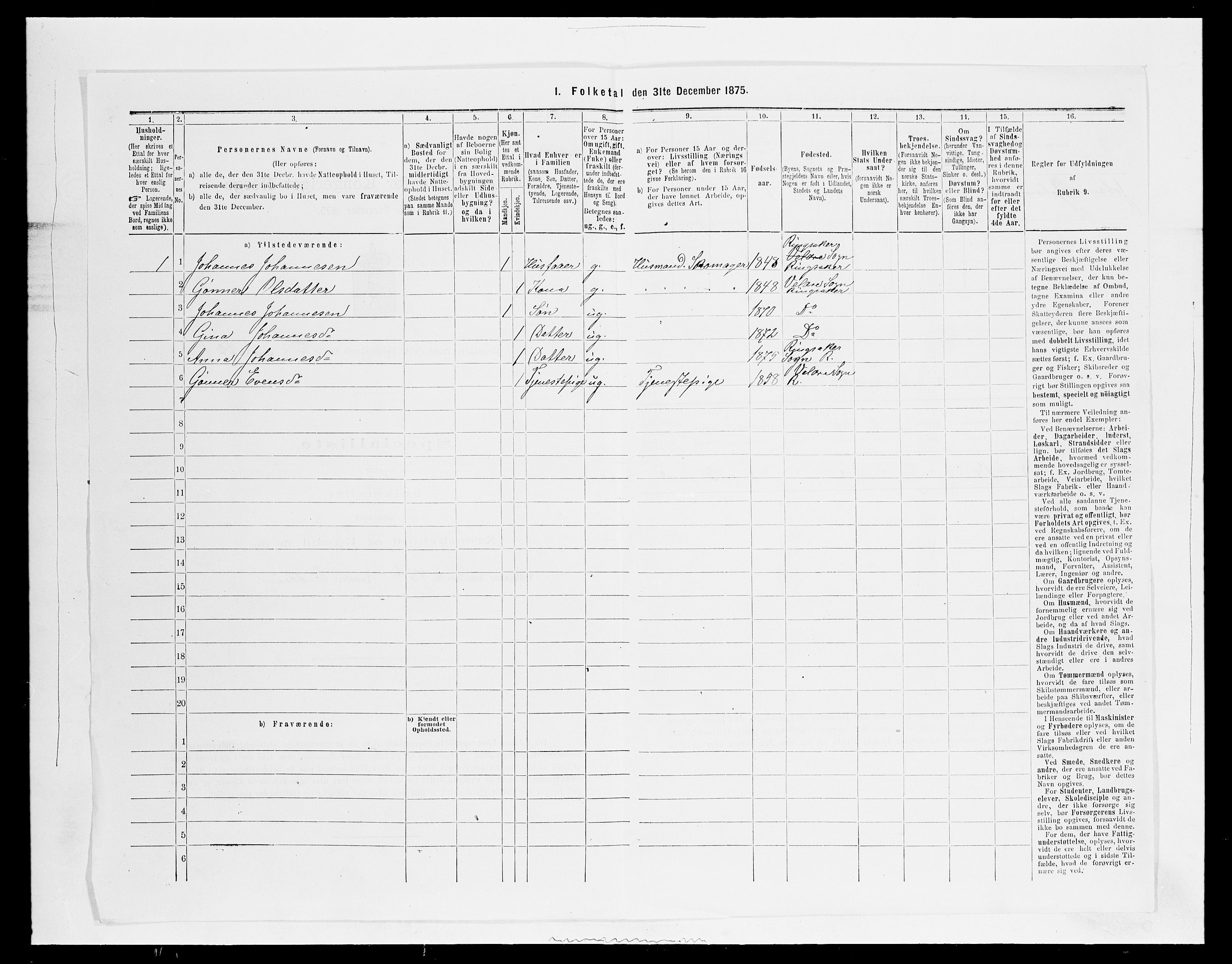 SAH, 1875 census for 0412P Ringsaker, 1875, p. 1211