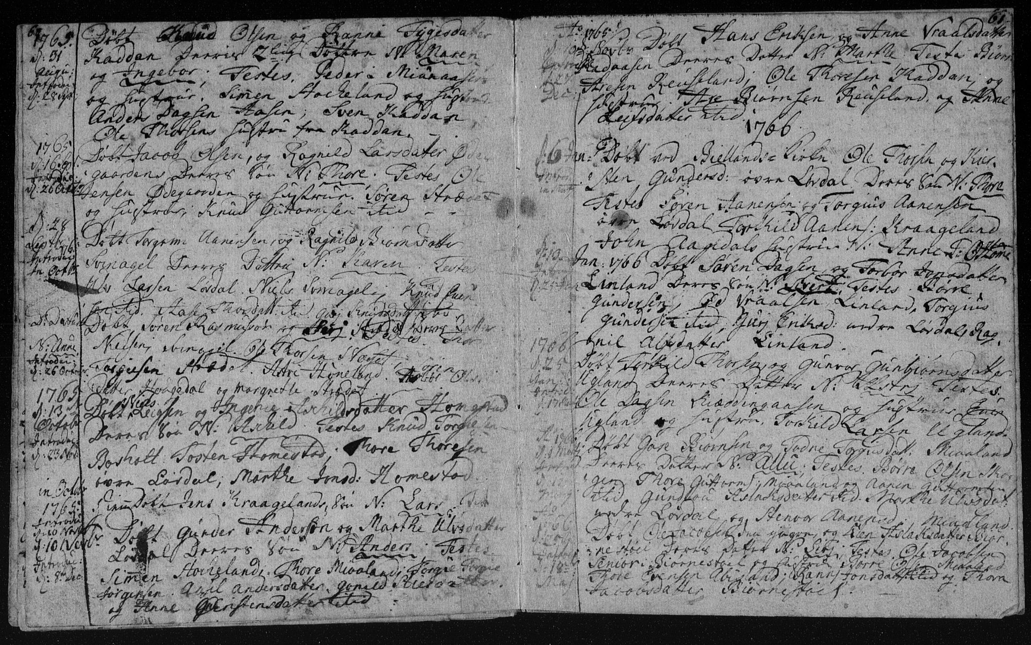 Holum sokneprestkontor, AV/SAK-1111-0022/F/Fa/Fab/L0003: Parish register (official) no. A 3, 1752-1774, p. 60-61